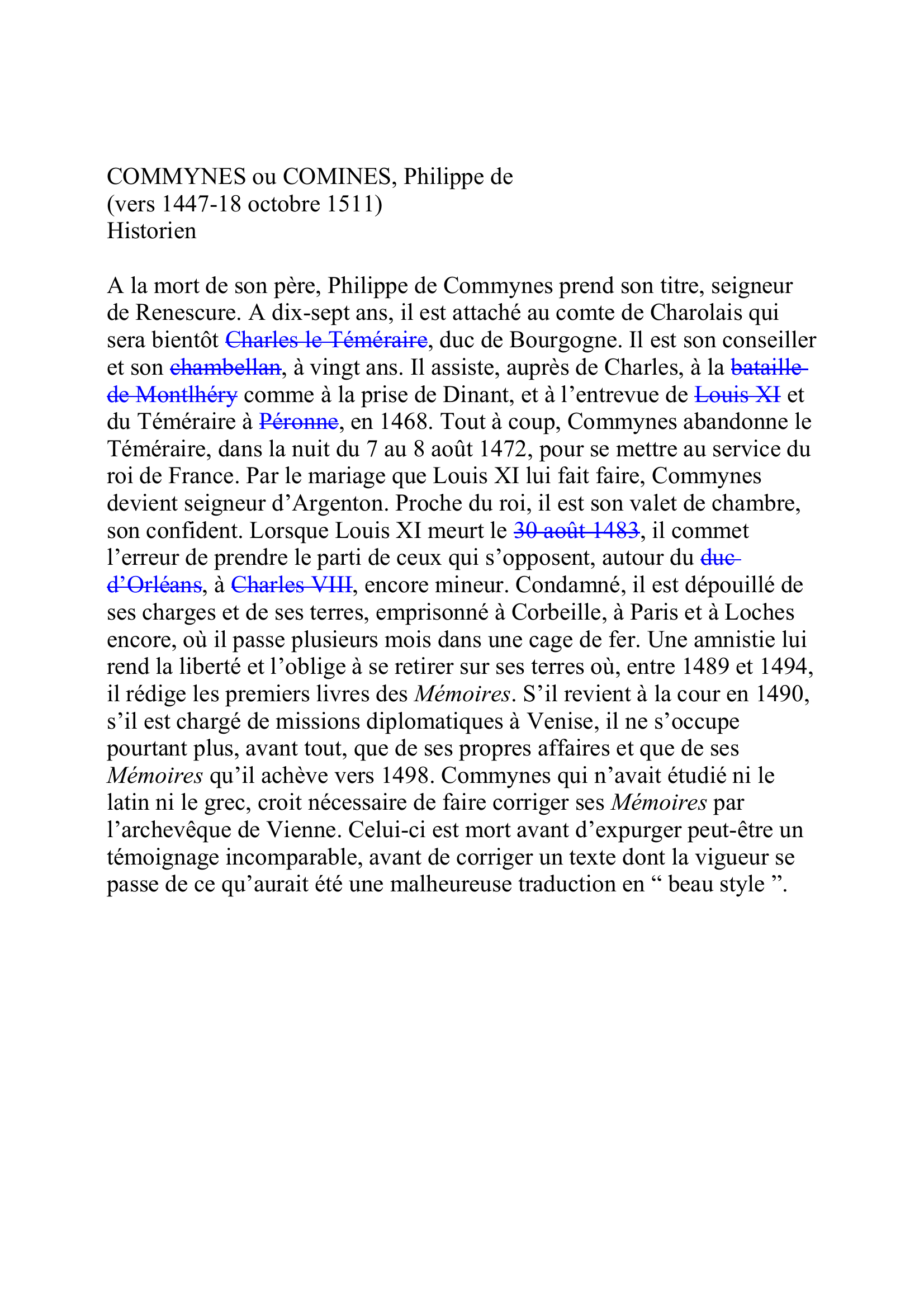Prévisualisation du document COMMYNES (Philippe de)