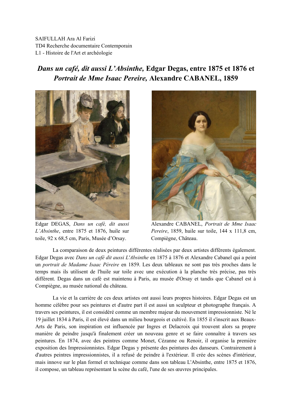 Prévisualisation du document Comparaison Degas et Alexandre
