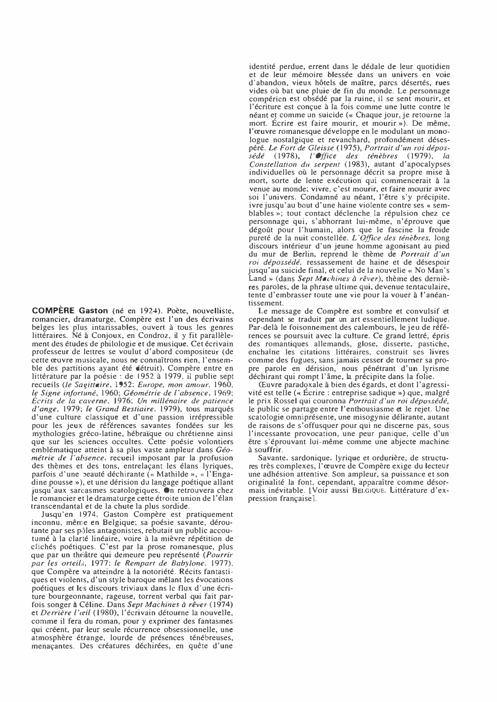 Prévisualisation du document COMPÈRE (Gaston)