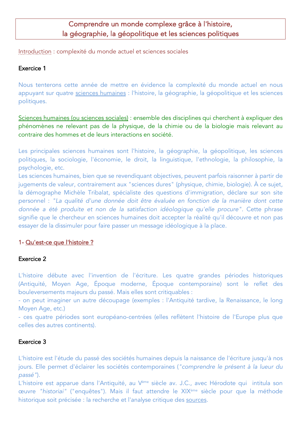 Prévisualisation du document Comprendre un monde complexe grâce à l'histoire, la géographie, la géopolitique et les sciences politiques