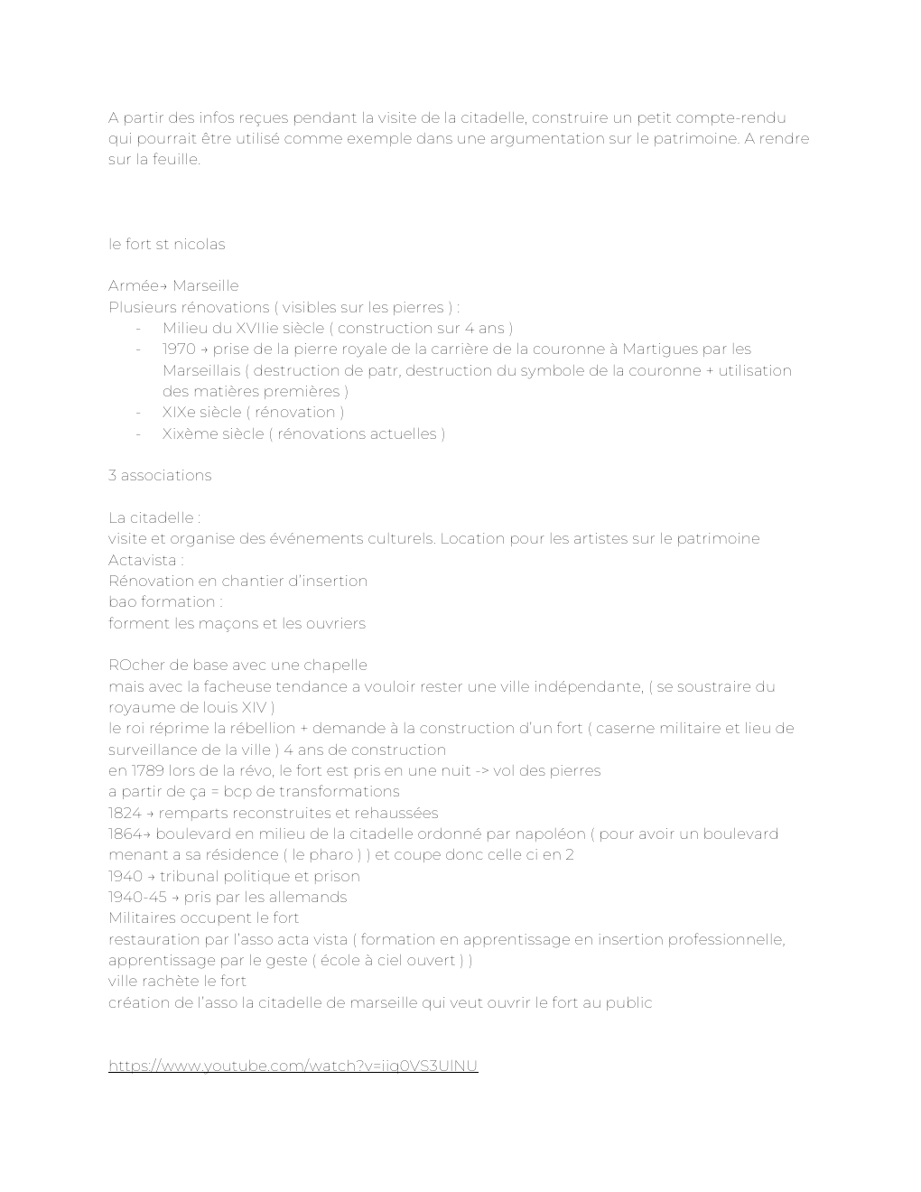 Prévisualisation du document Compte rendu de la visite du fort St Nicolas de Marseille