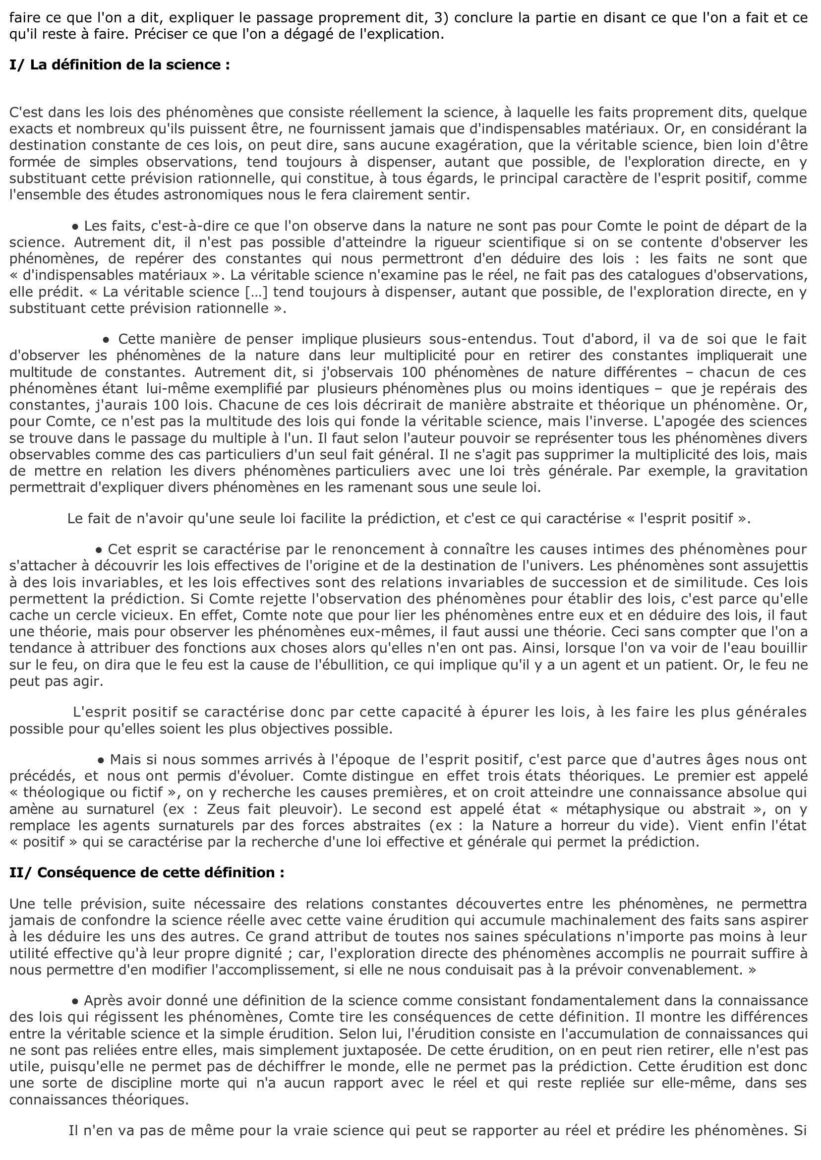 Prévisualisation du document Comte - Définition de la science.