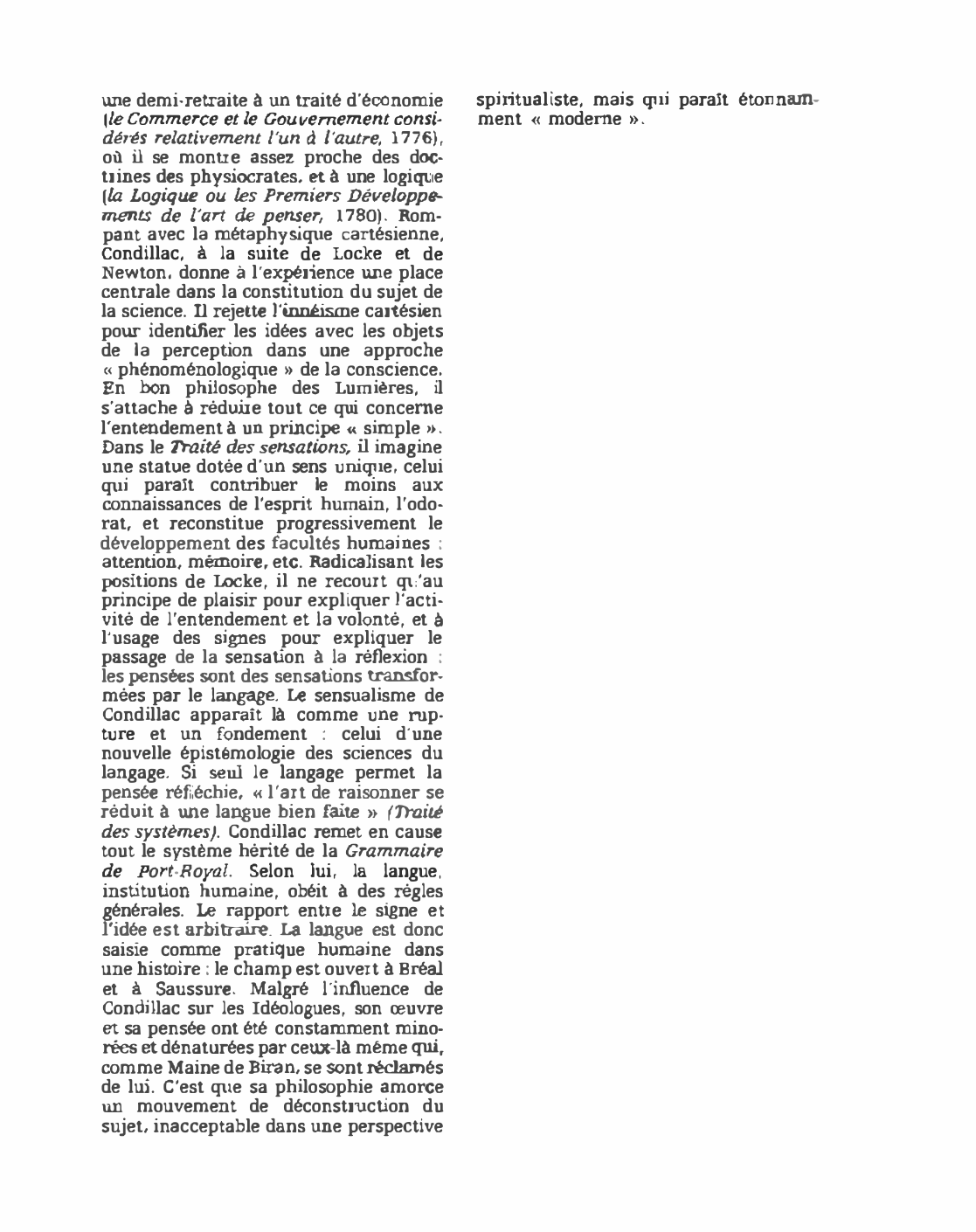 Prévisualisation du document CONDILLAC (Étienne Bonnot de)