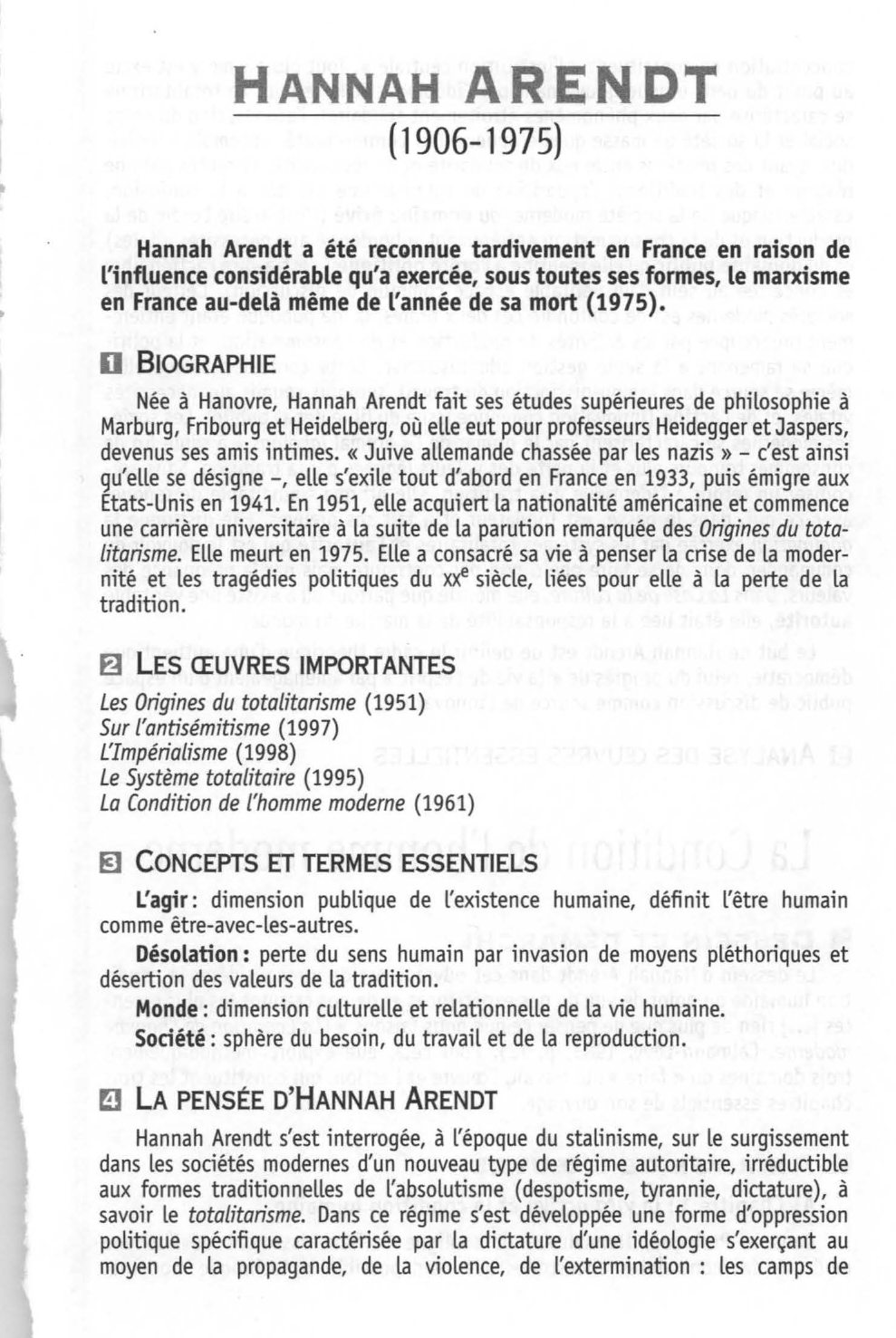 Prévisualisation du document CONDITION DE L'HOMME MODERNE, The  Human Condition, 1958.  Hannah Arendt (résumé)
