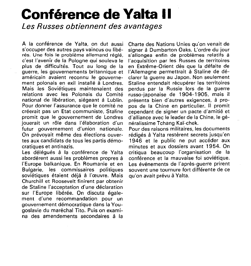Prévisualisation du document Conférence de Yalta (seconde guerre mondiale).