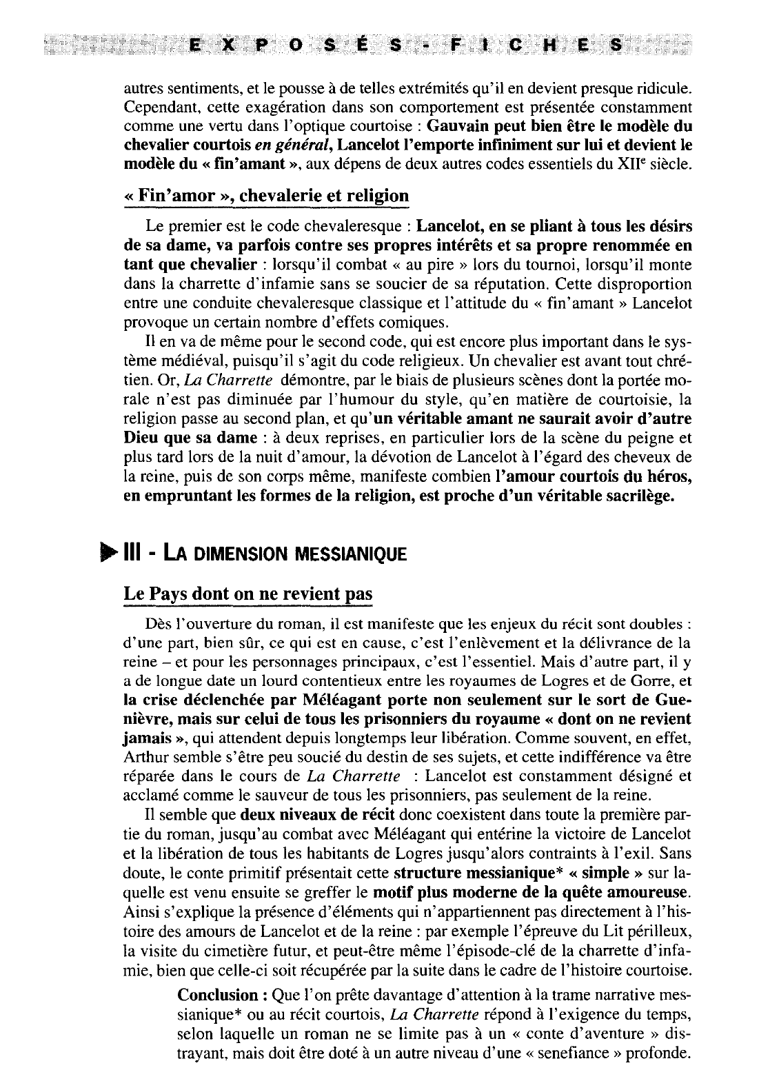 Prévisualisation du document « Conjointure »et signification de l'oeuvre - Le Chevalier à la charrette de Chrétien de Troyes