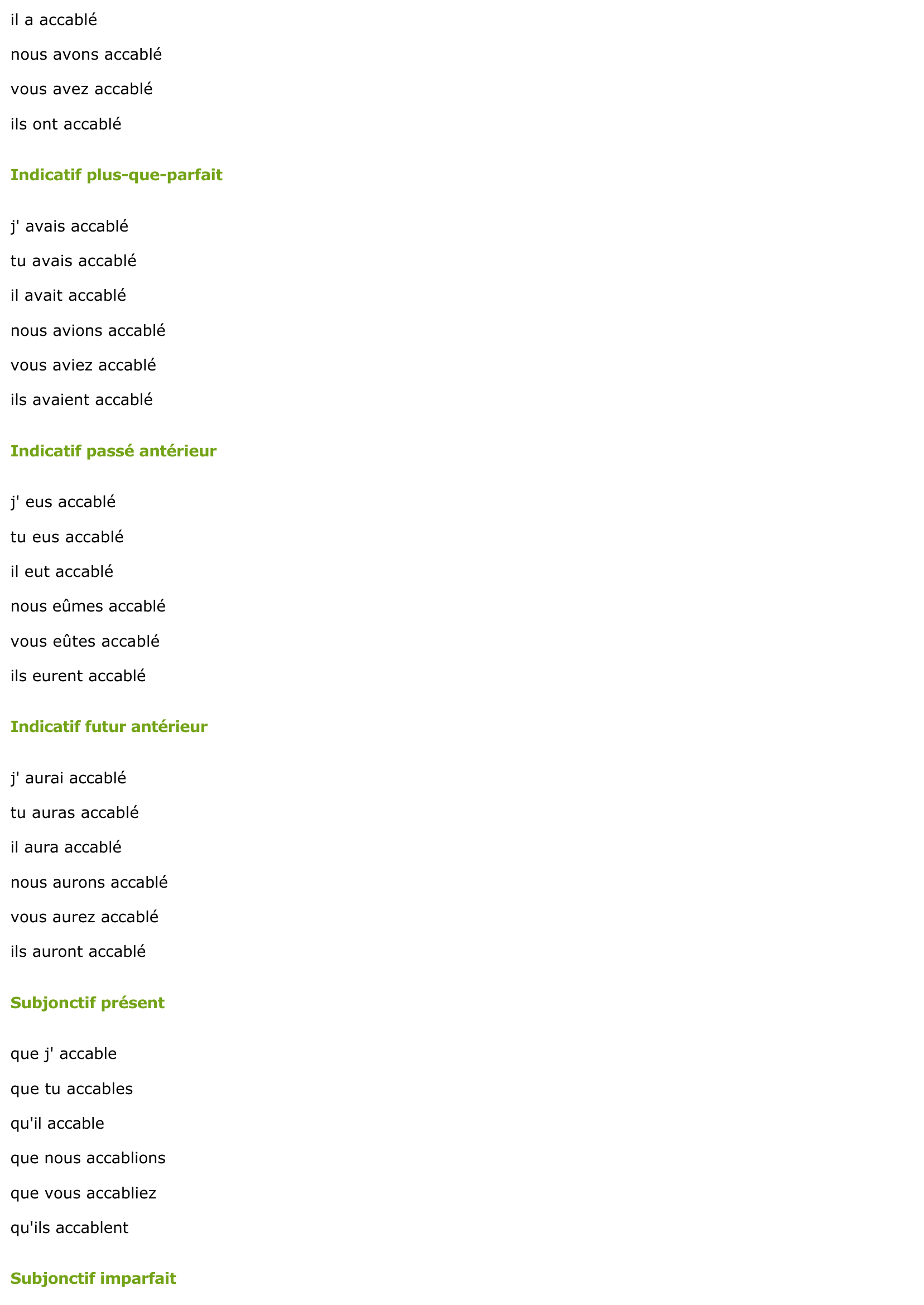 Prévisualisation du document CONJUGAISON DU VERBE: ACCABLER