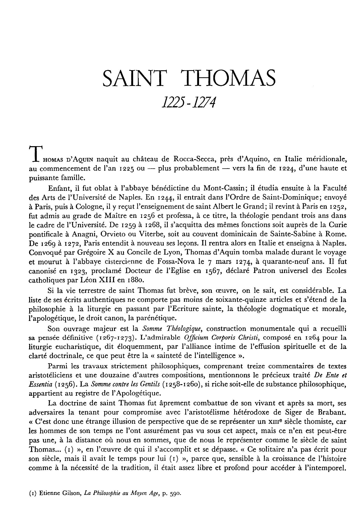 Prévisualisation du document Connaissez-vous THOMAS D'AQUIN (saint)	?