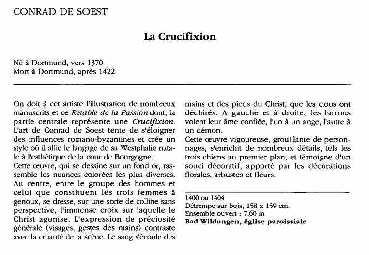 Prévisualisation du document CONRAD DE SOEST:La Crucifixion (analyse du tableau).