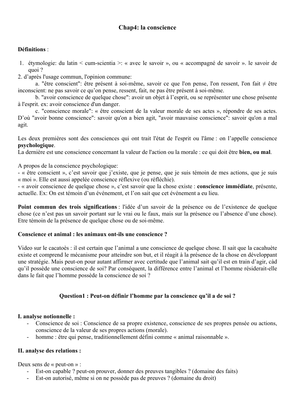 Prévisualisation du document conscience