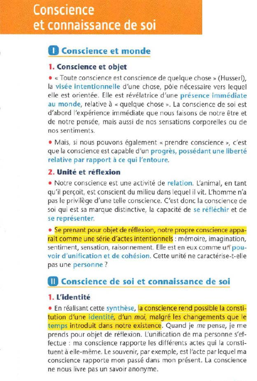 Prévisualisation du document Conscience
et connaissance de soi
0

Conscience et monde

1. Conscience et objet
• « Toute conscience est conscience de...