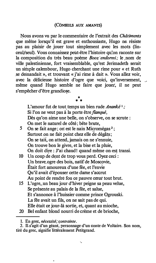 Prévisualisation du document (CôNSEILS AUX AMANTS)
�fous avons vu par le commentaire de l'extrait des Châtiments
que mêine lorsqu'il est grave et enthousiaste,...