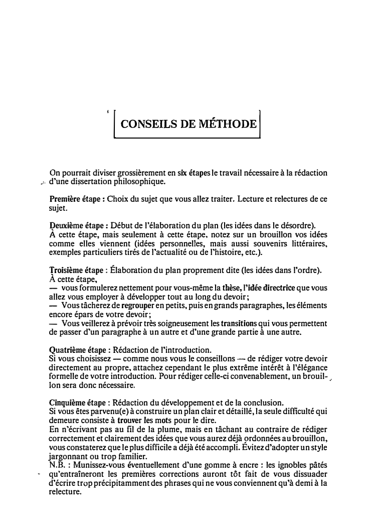 Prévisualisation du document CONSEILS DE MÉTHODE EN PHILO