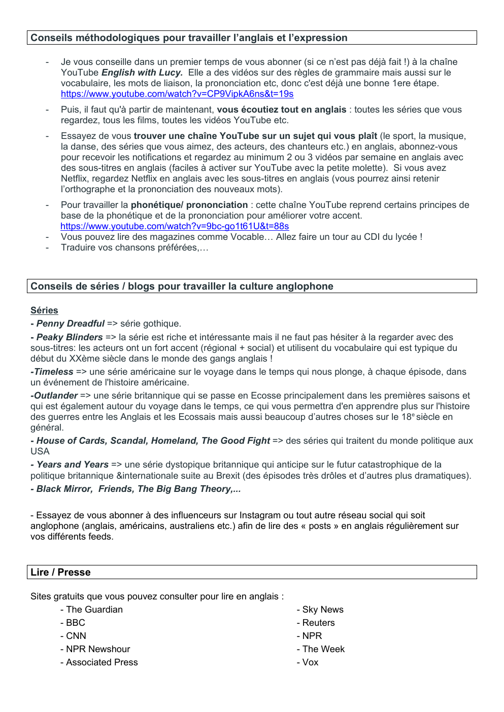 Prévisualisation du document Conseils méthodologiques pour travailler l’anglais et l’expression