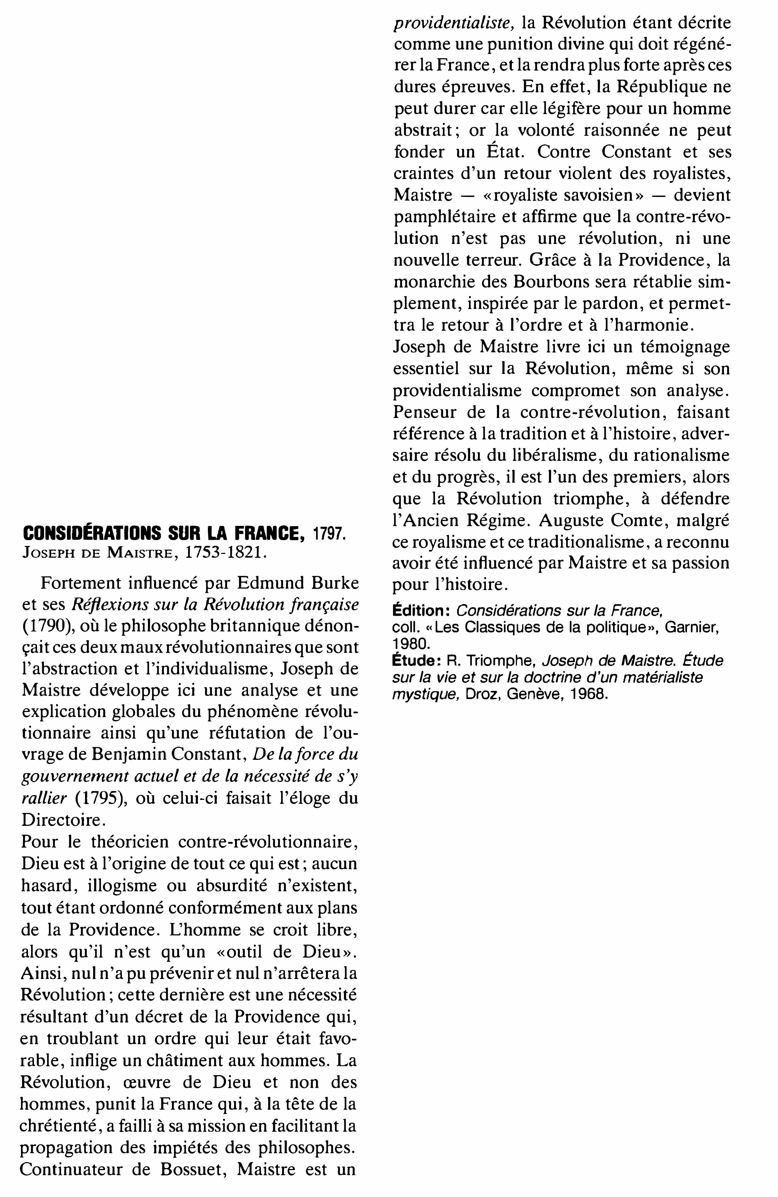 Prévisualisation du document CONSIDÉRATIONS SUR LA    FRANCE. (résumé & analyse)