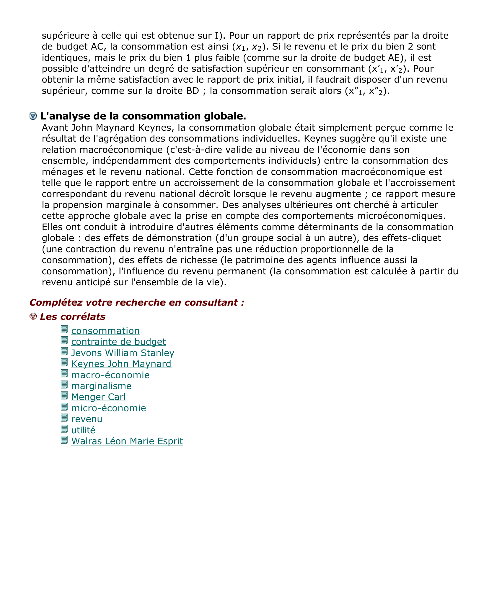 Prévisualisation du document consommation (théorie de la).