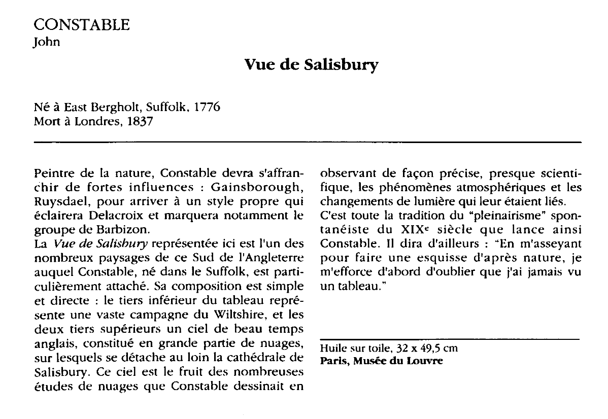 Prévisualisation du document CONSTABLE John : Vue de Salisbury