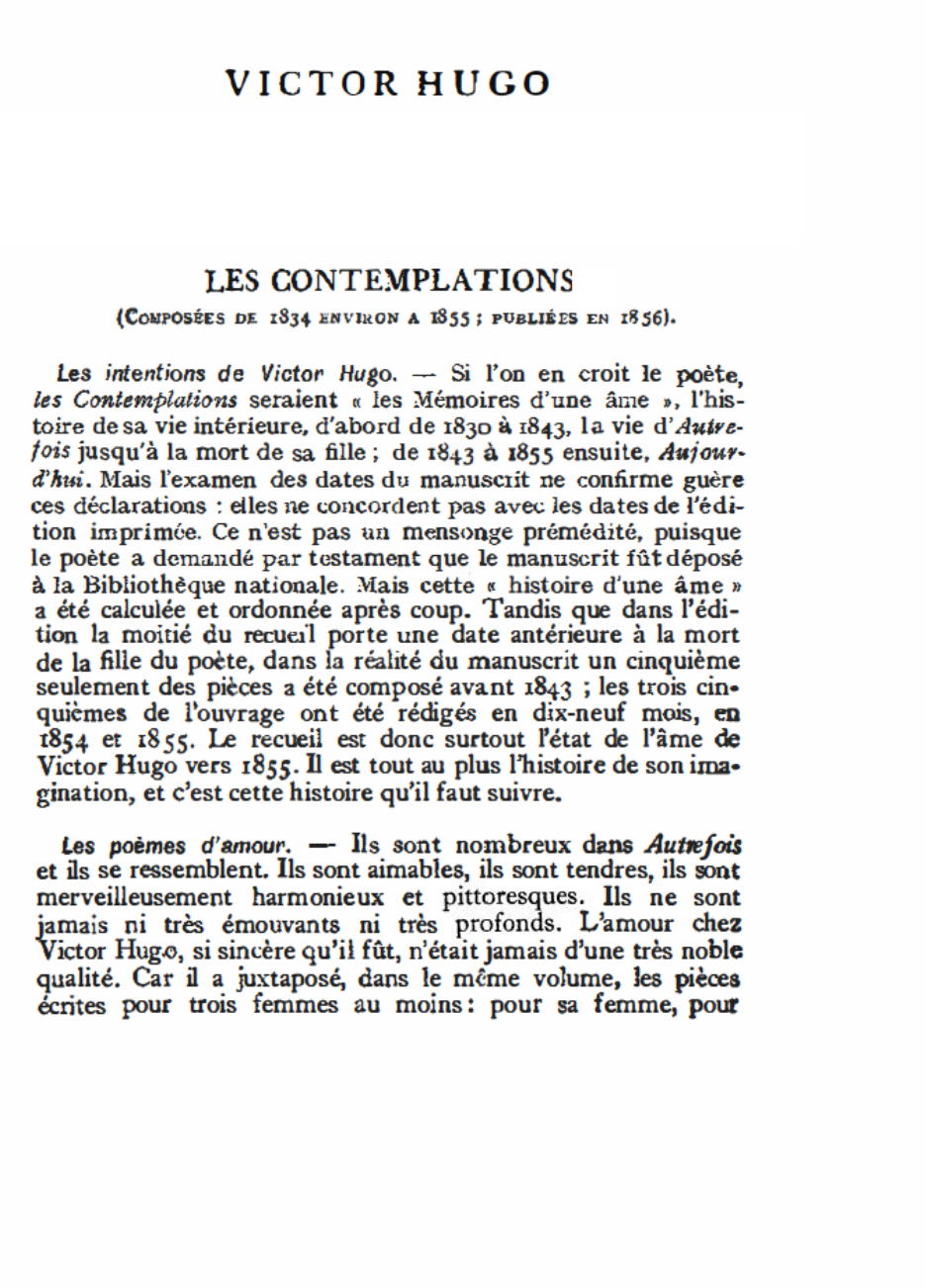 Prévisualisation du document Contemplations, les [Victor Hugo] - Fiche de lecture.