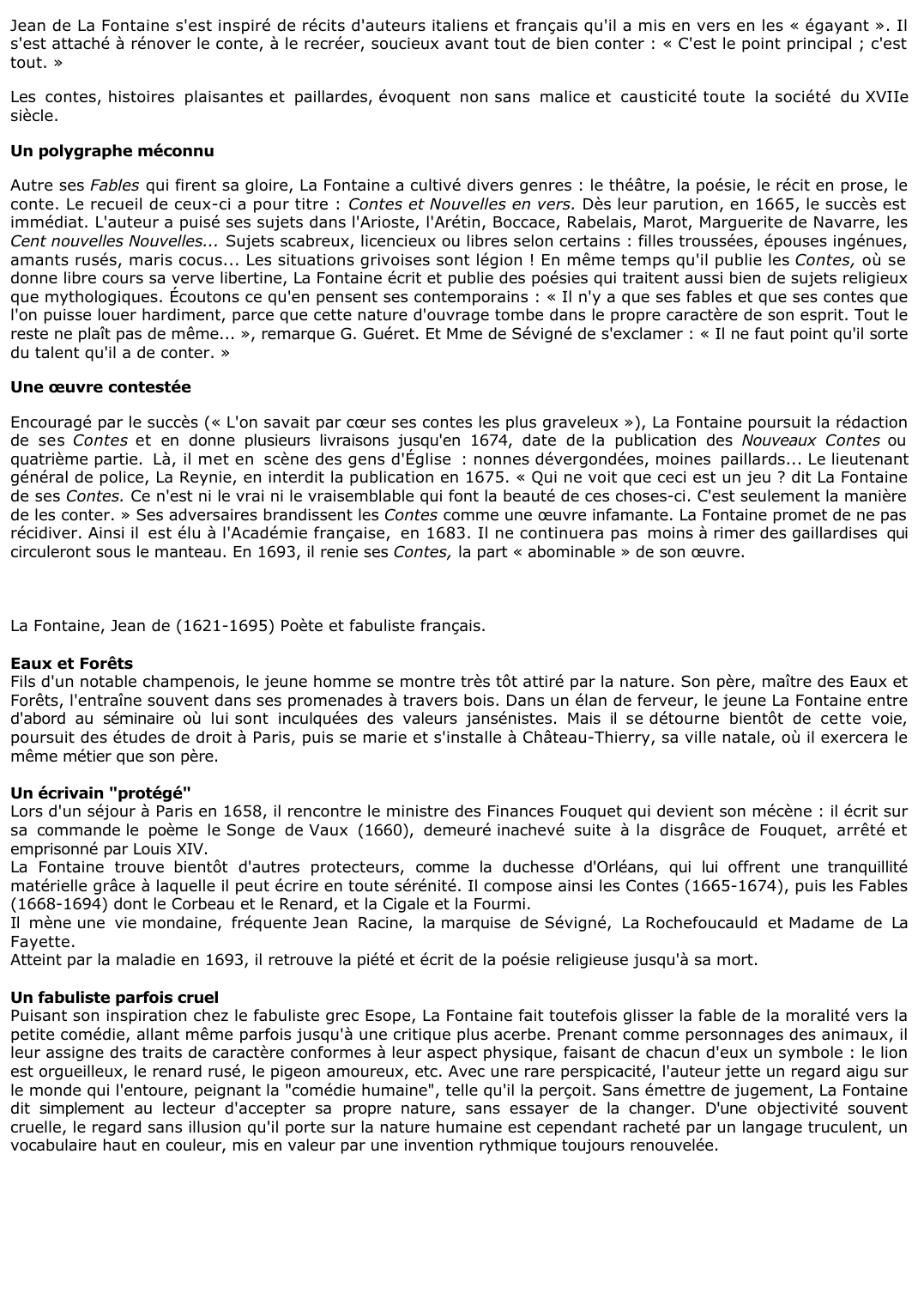 Prévisualisation du document Contes et Nouvelles en vers de Jean de La Fontaine (Résumé & Analyse)