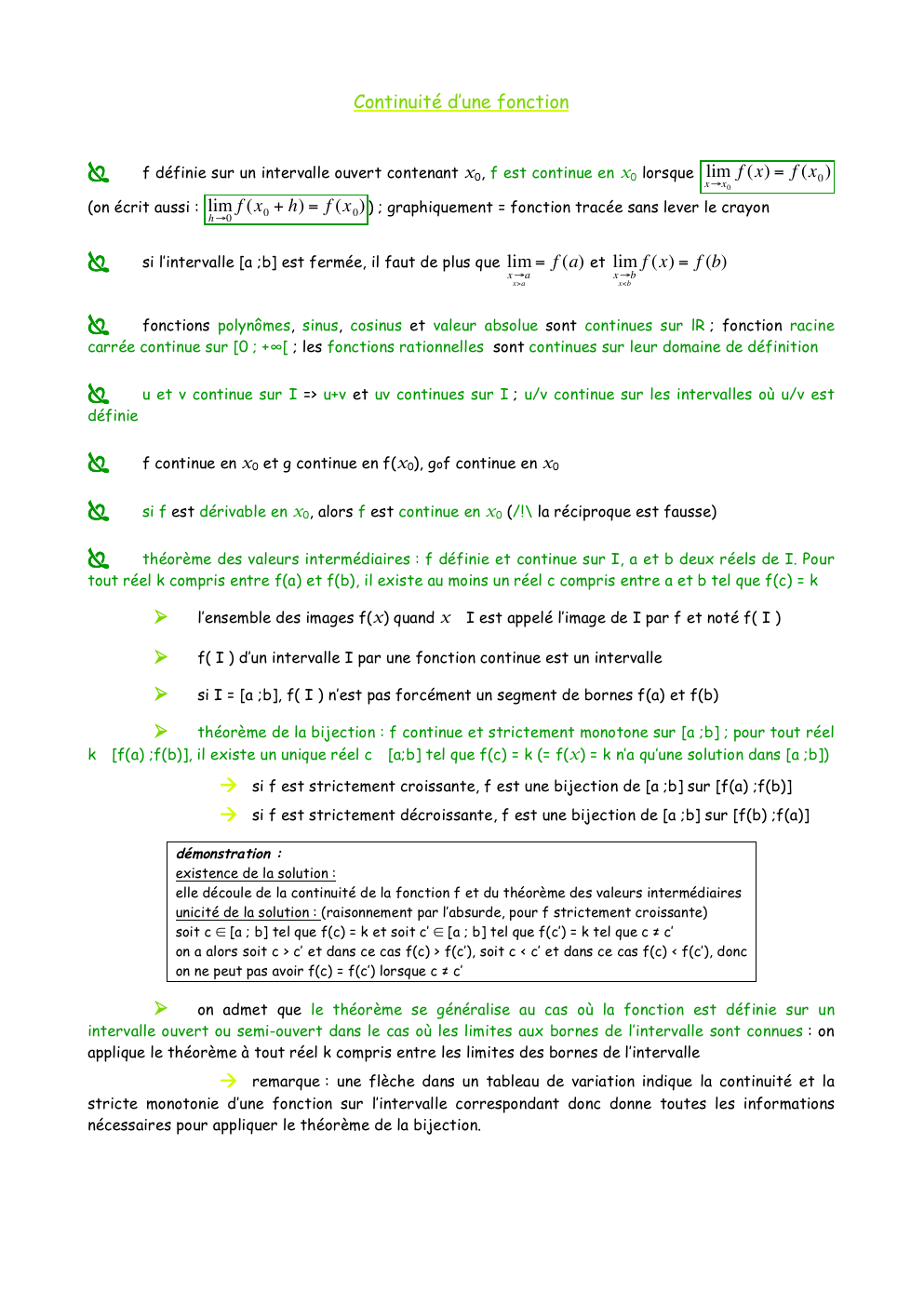 Prévisualisation du document Continuité d’une fonction (cours)