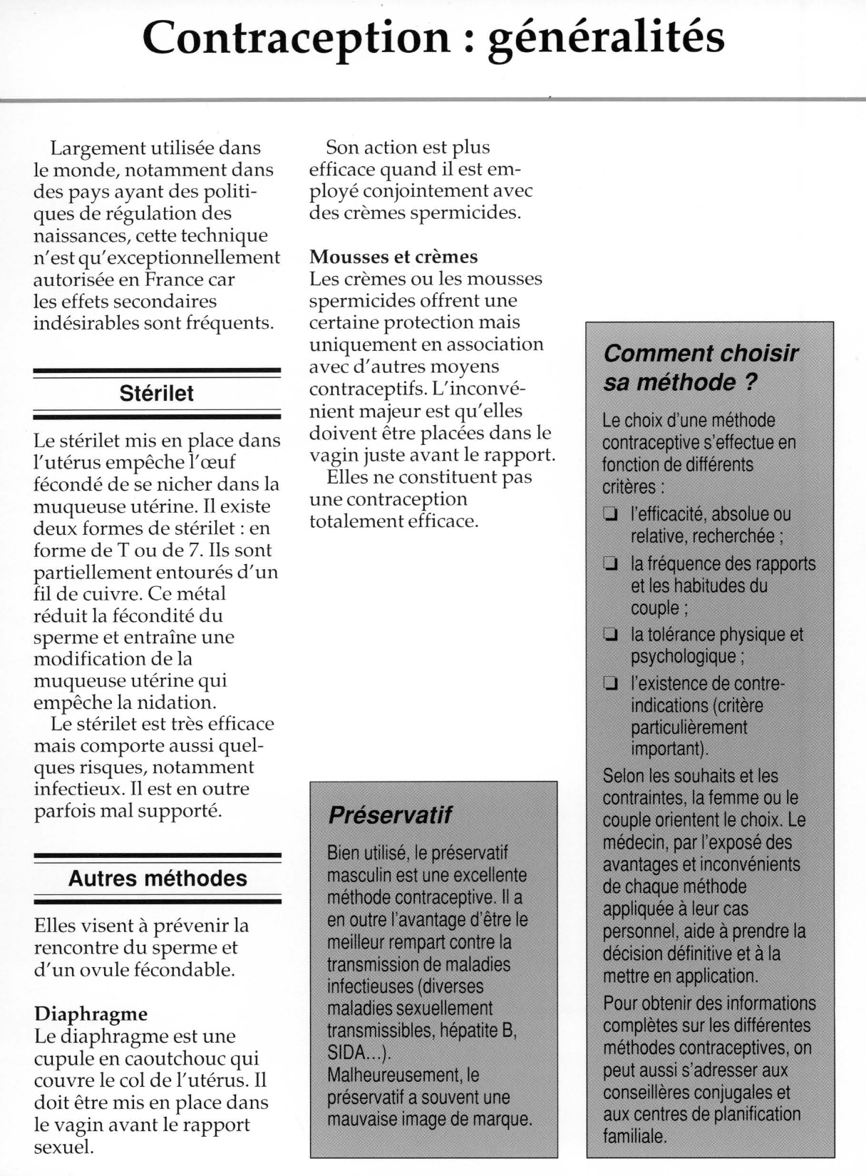 Prévisualisation du document Contraception : généralités.
