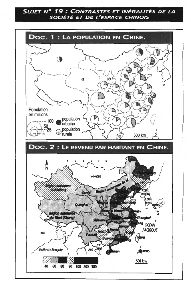 Prévisualisation du document Contrastes et inégalités de la SOCIÉTÉ ET DE L'ESPACE CHINOIS
