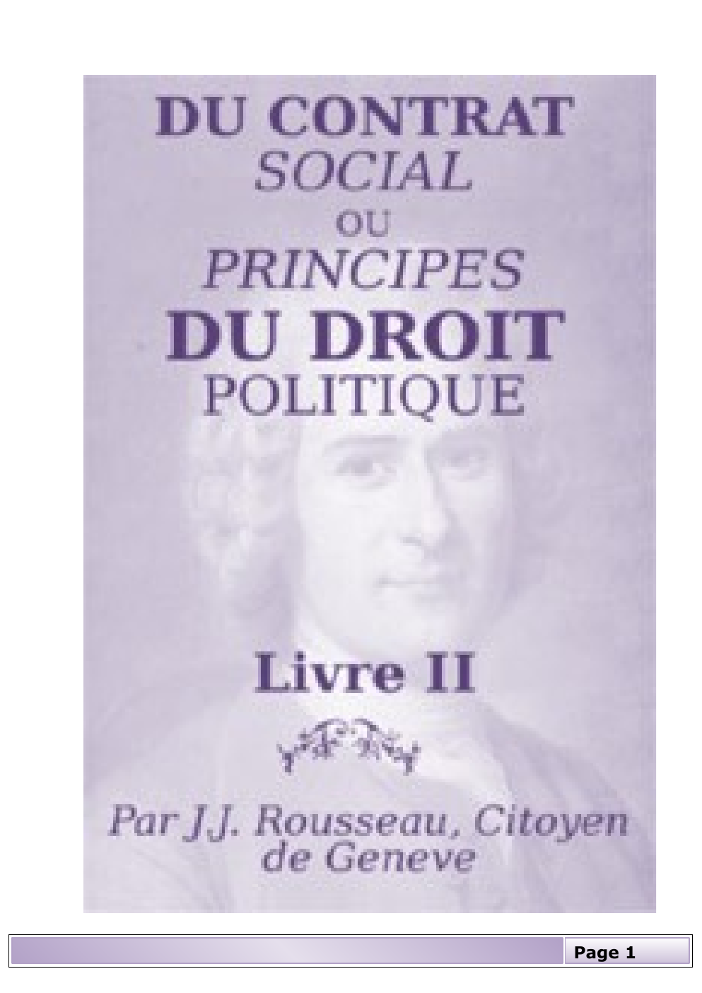 Prévisualisation du document Contrat Social de Rousseau: analyse (droit)