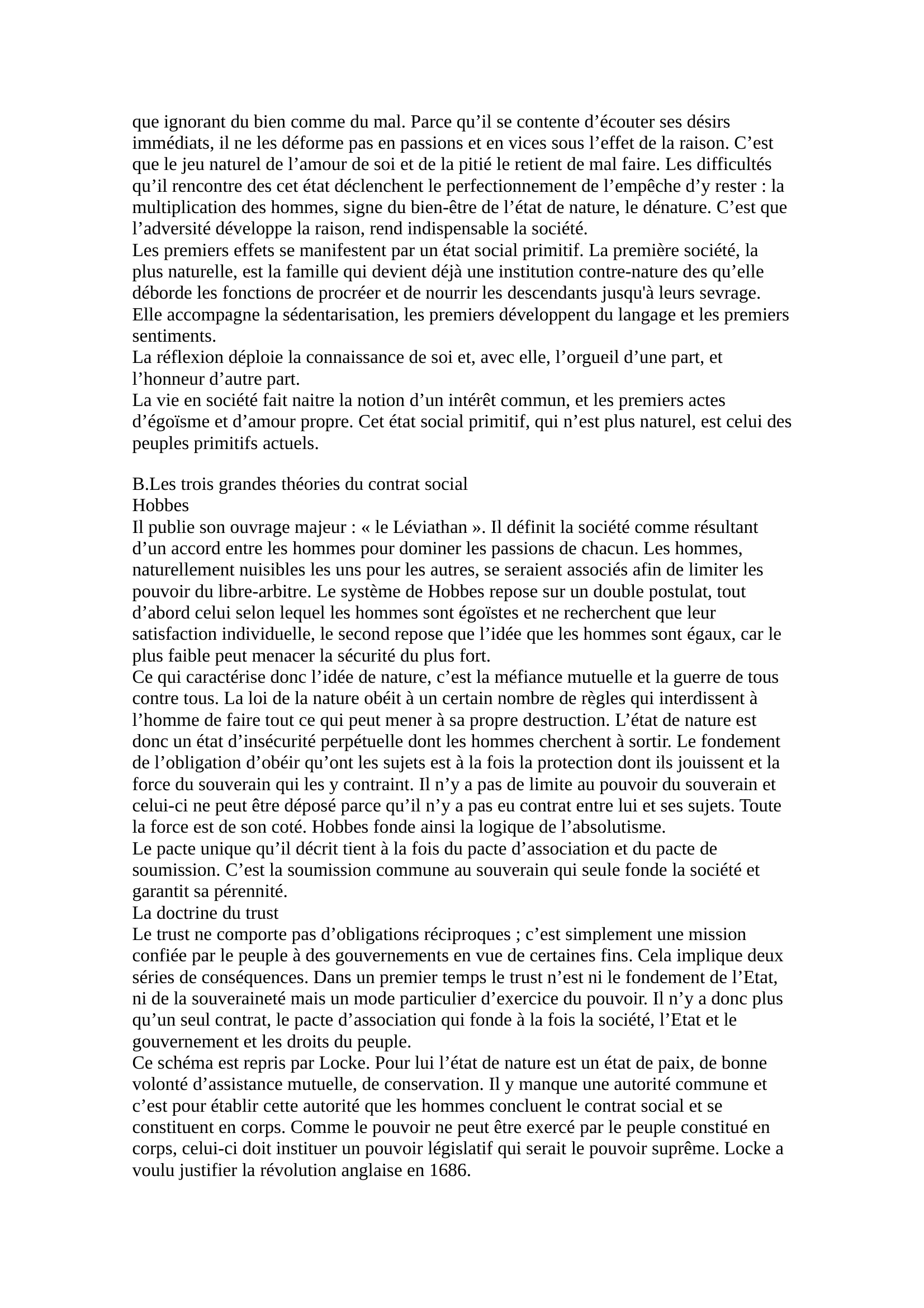 Prévisualisation du document Contrat social de Rousseau analyse