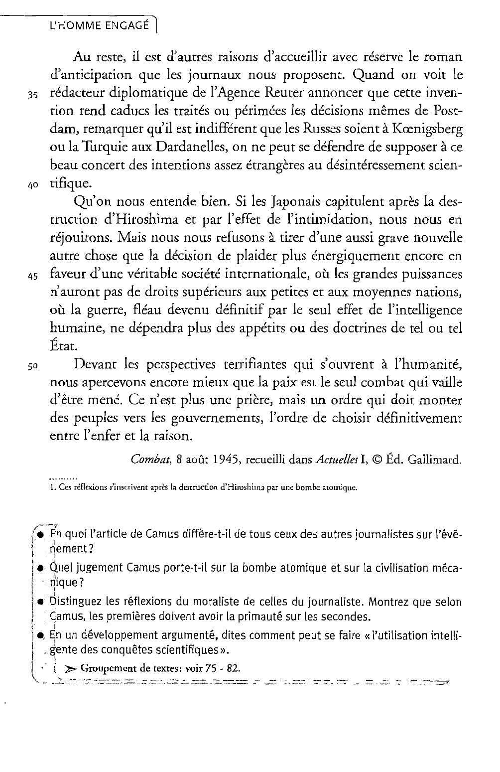 Prévisualisation du document Contre l’arme nucléaire  Albert CAMUS