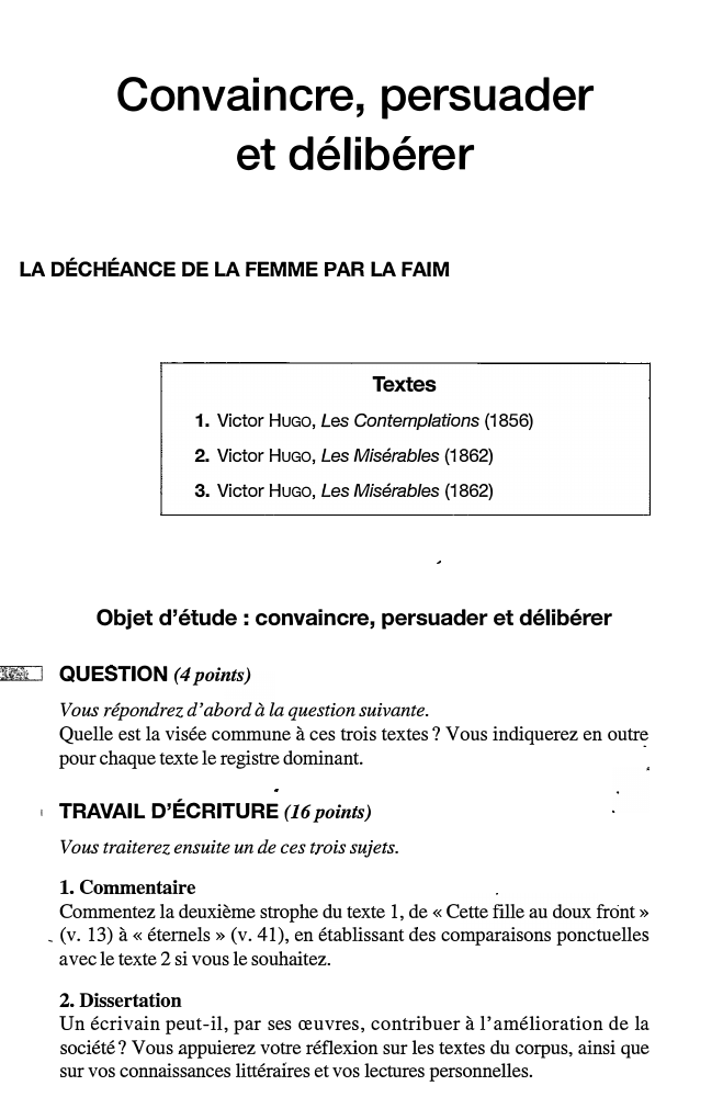Prévisualisation du document Convaincre, persuader et délibérer
LA DÉCHÉANCE DE LA FEMME PAR LA FAIM (corpus corrigé)