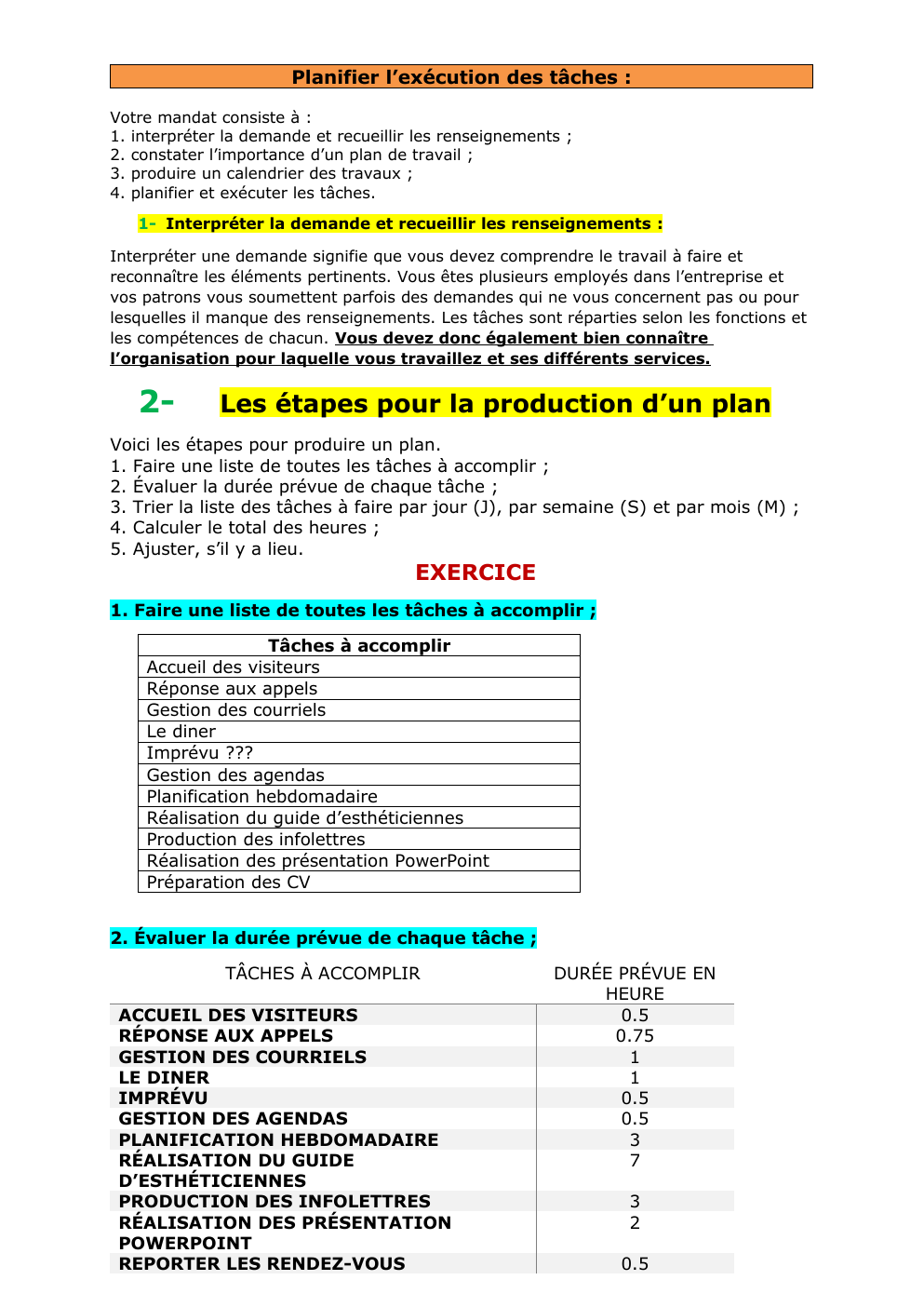 Prévisualisation du document Coordination des taches multiples