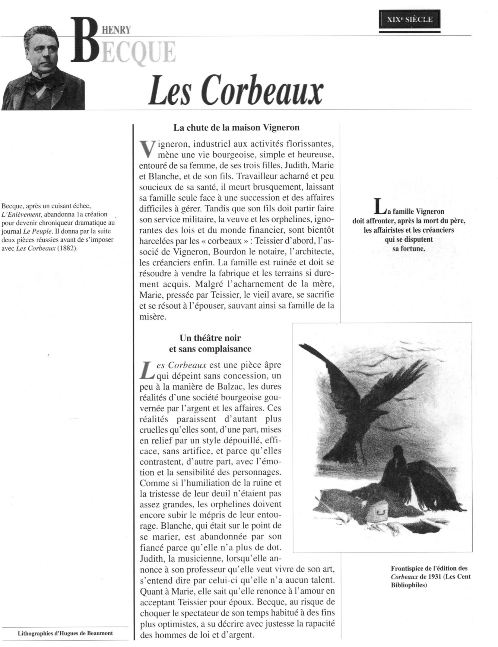 Prévisualisation du document CORBEAUX (les) d'Henri Becque