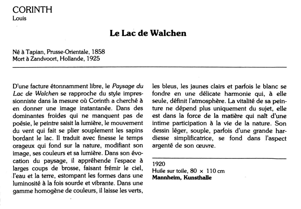 Prévisualisation du document CORINTH Louis : Le Lac de Walchen
