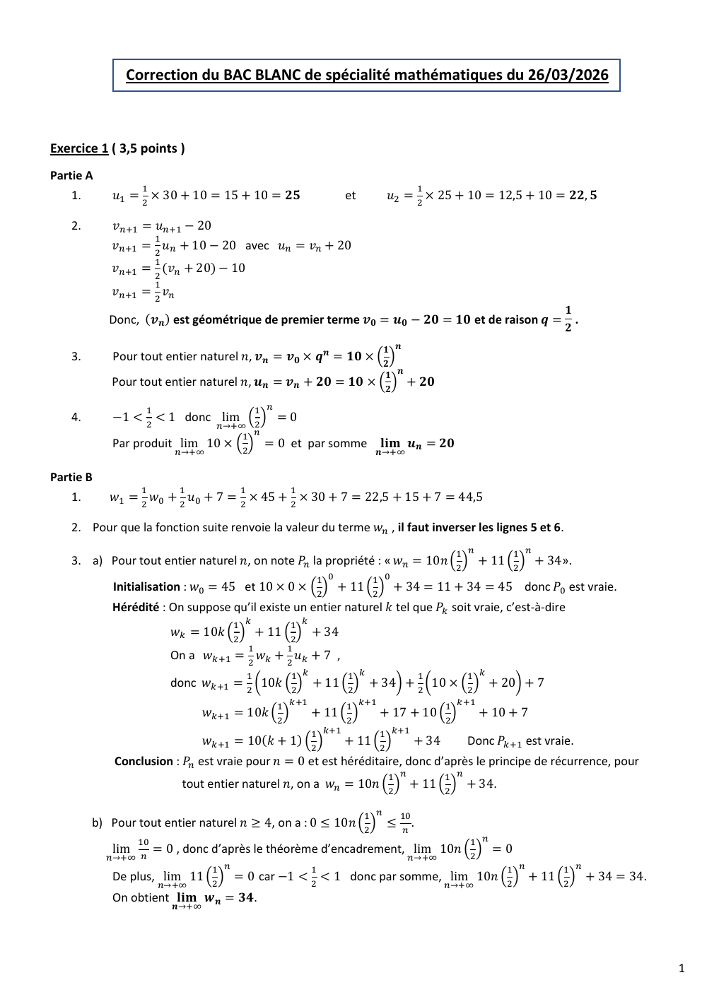 Prévisualisation du document Correction du BAC BLANC de spécialité mathématiques du 26/03/2026