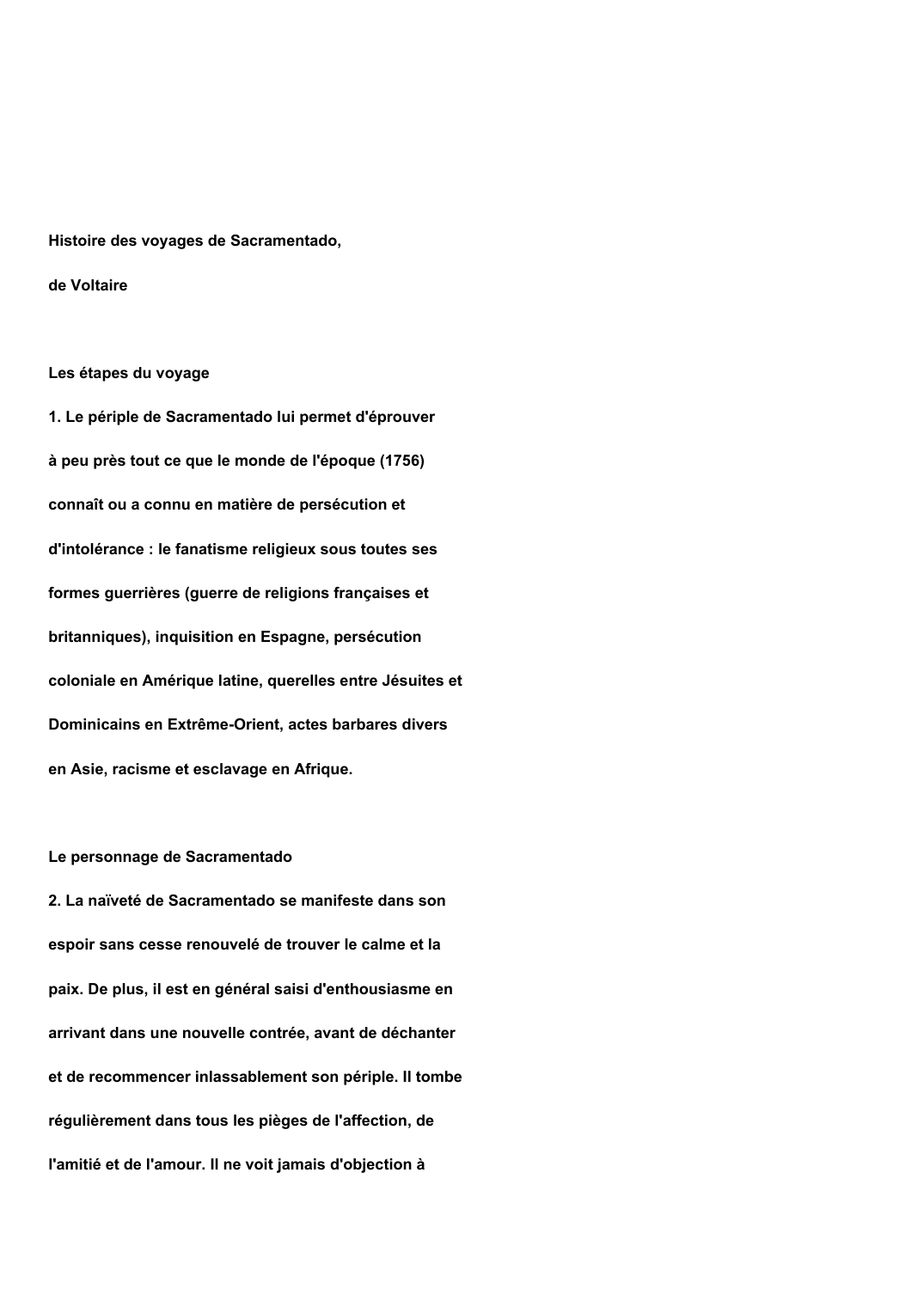 Prévisualisation du document Correction du commentaire composé de histoire des voyages de Scarmentado écrite par lui même (1756) de voltaire