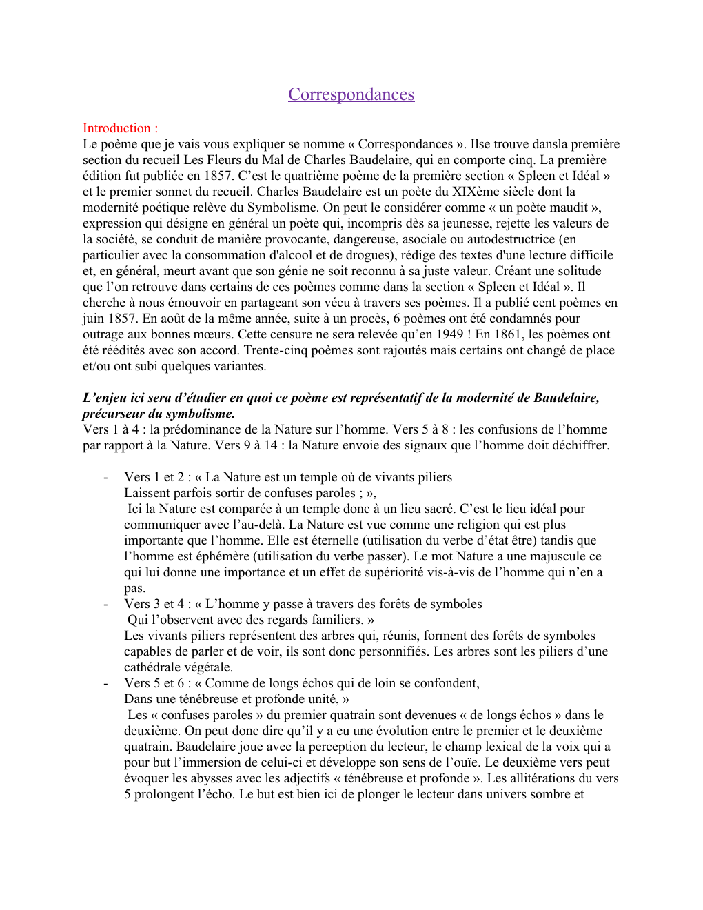 Prévisualisation du document Correspondance analyse lineaire francais