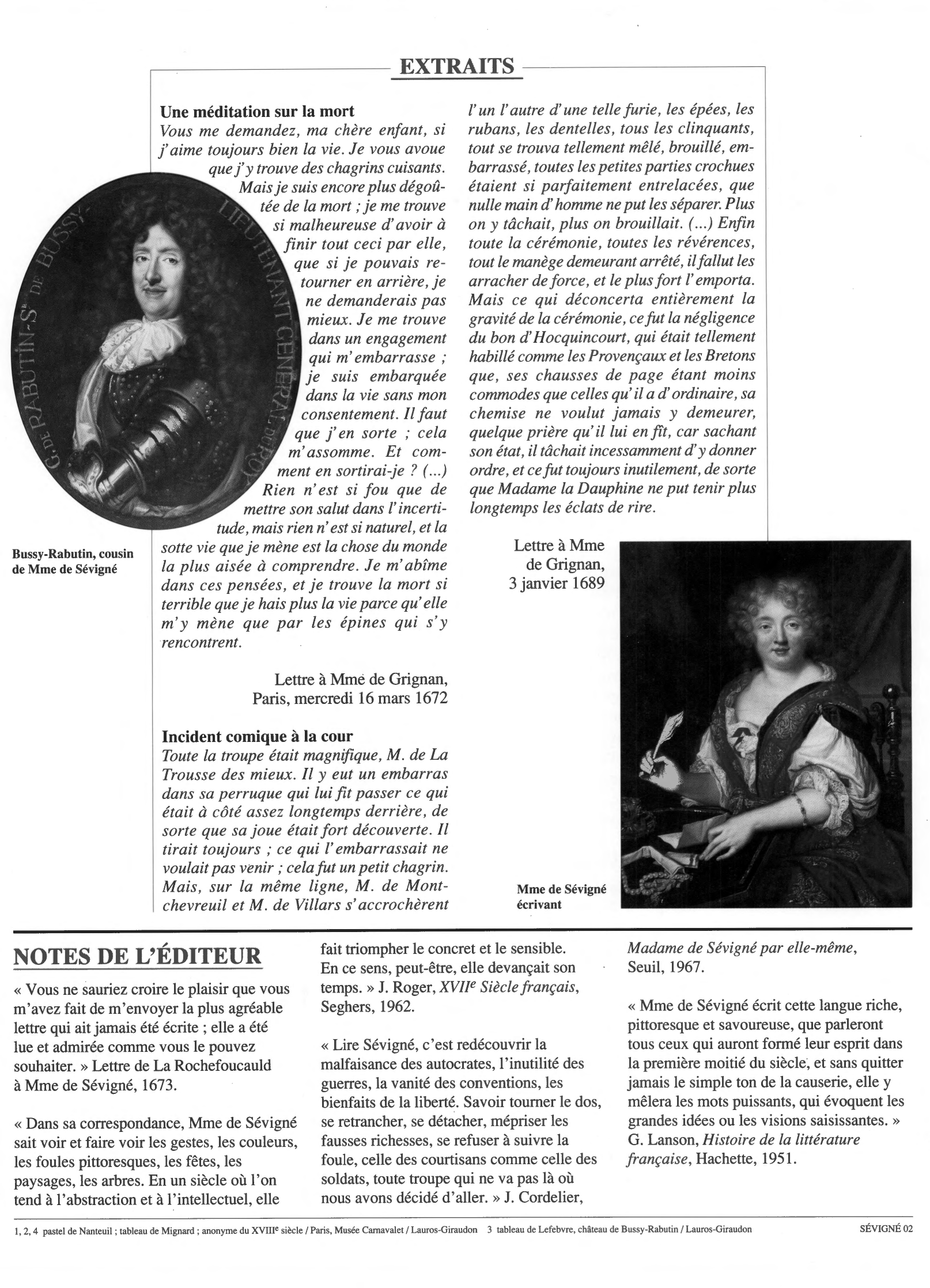 Prévisualisation du document Correspondance de Sévigné