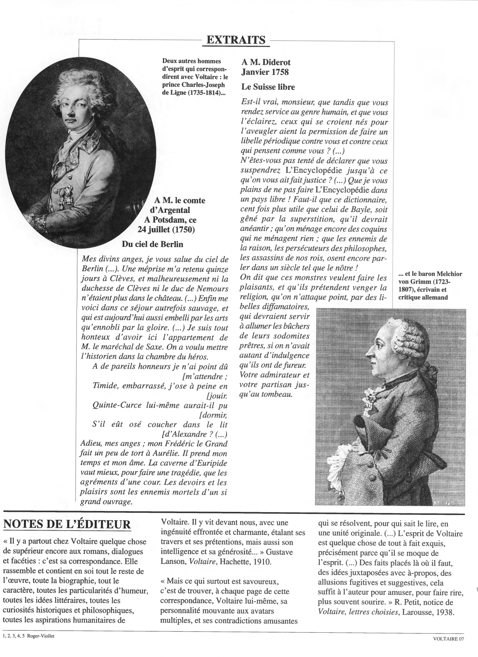 Prévisualisation du document Correspondance de Voltaire