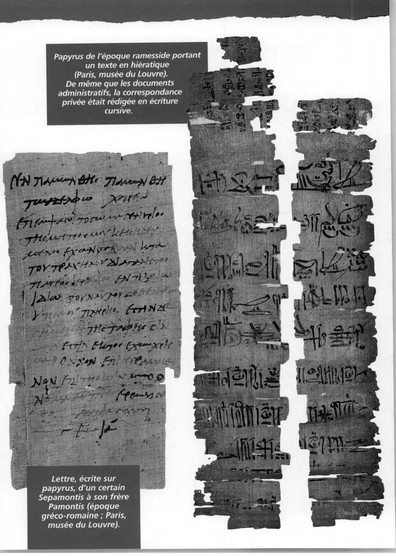 Prévisualisation du document Correspondance et lettres privées dans l’Egypte ancienne