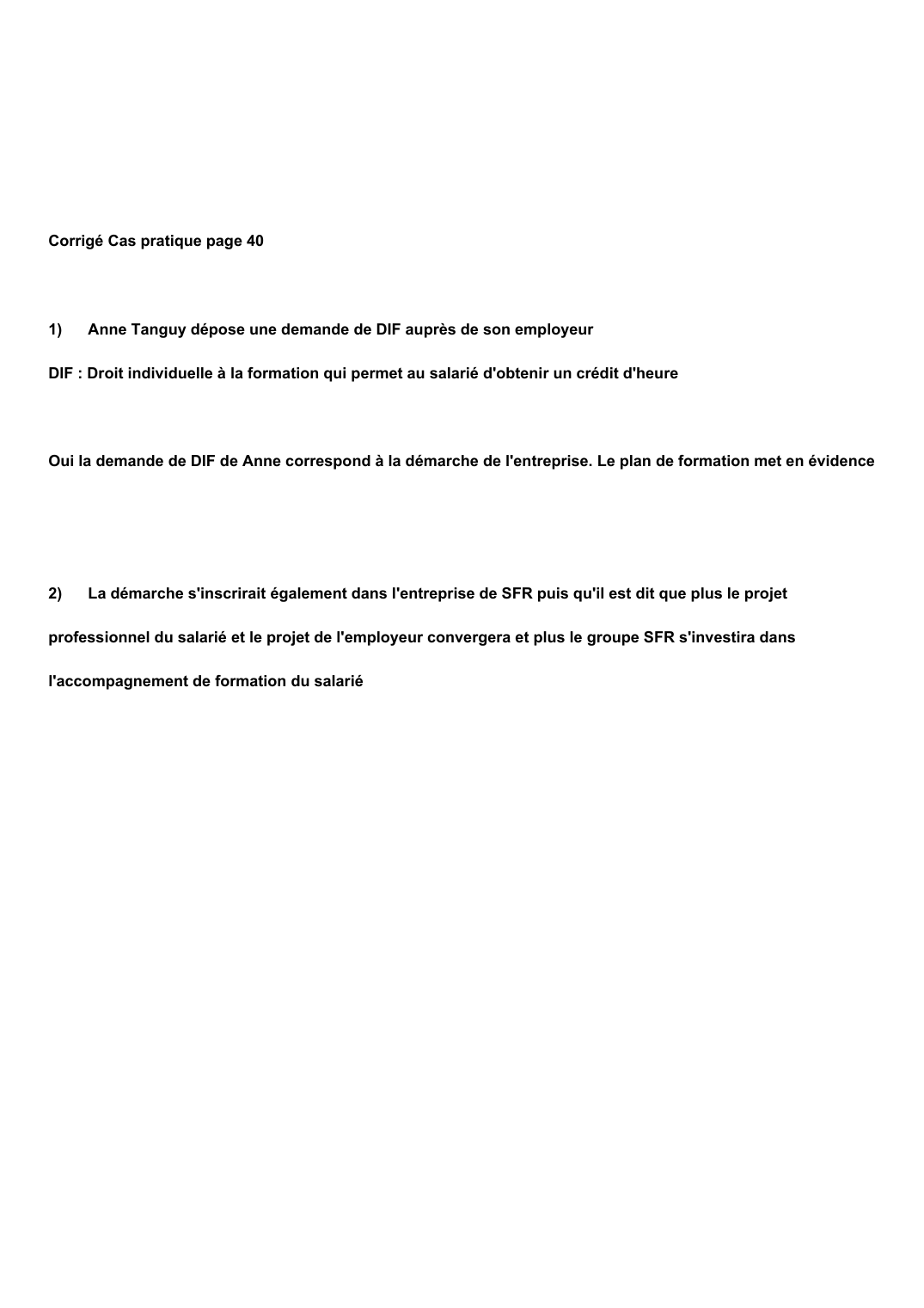 Prévisualisation du document  Corrigé Cas pratique page 40  BTS NRC 
