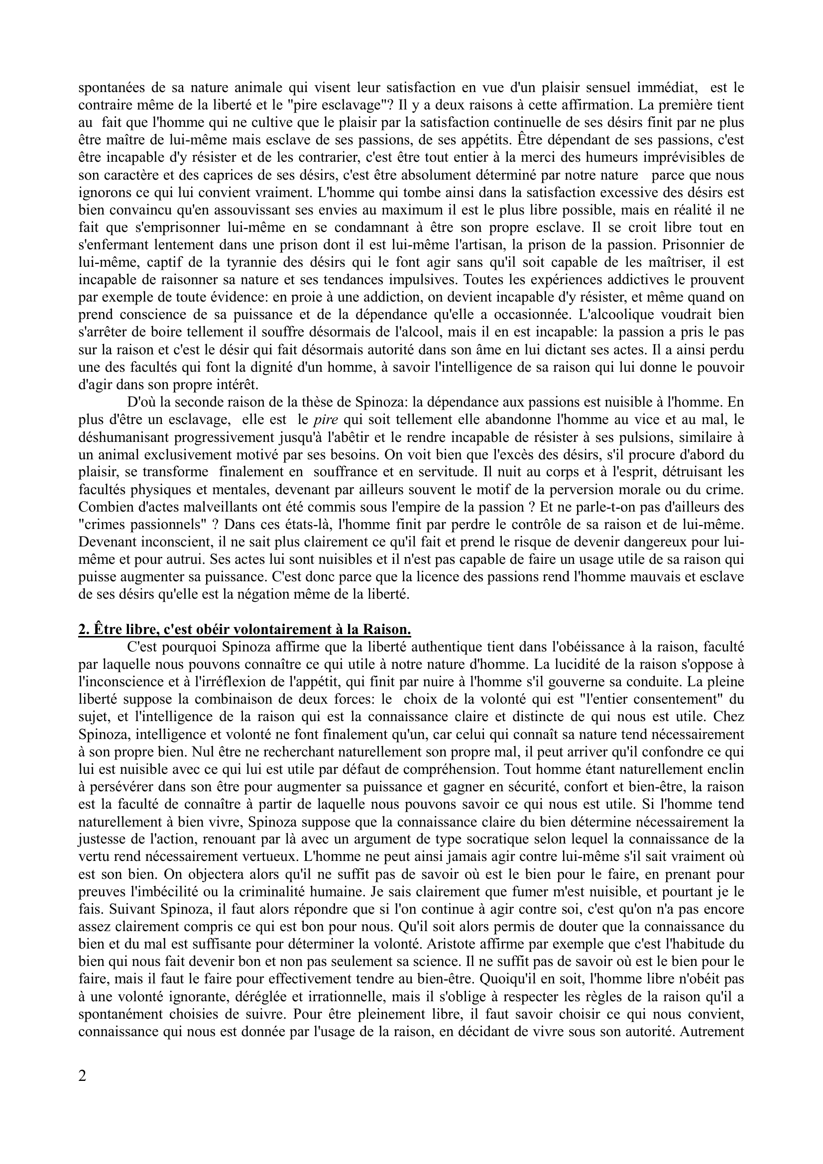 Prévisualisation du document Corrigé de l'explication de texte de Baruch SPINOZA. Traité théologico-politique