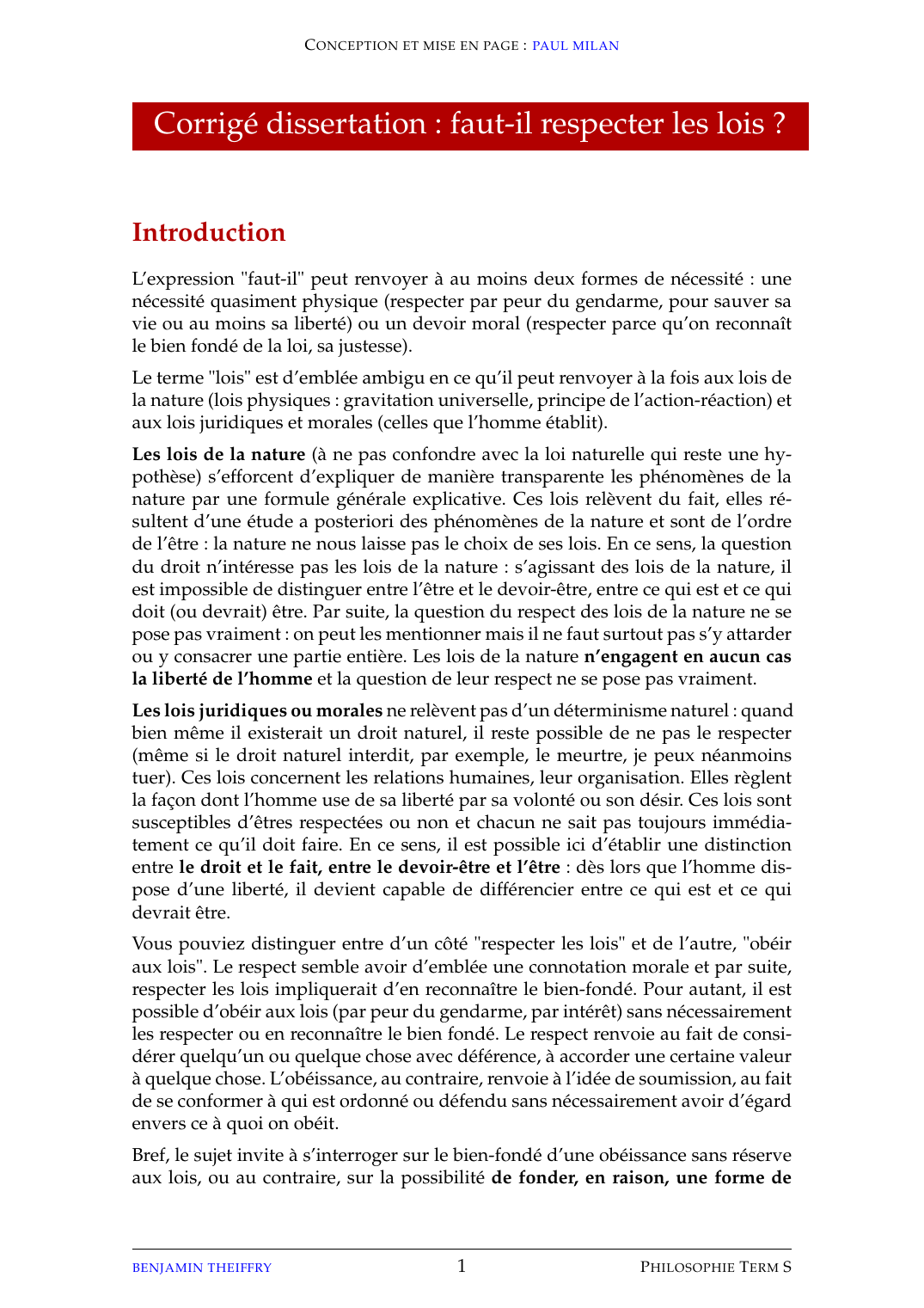 Prévisualisation du document Corrigé dissertation : faut-il respecter les lois ?