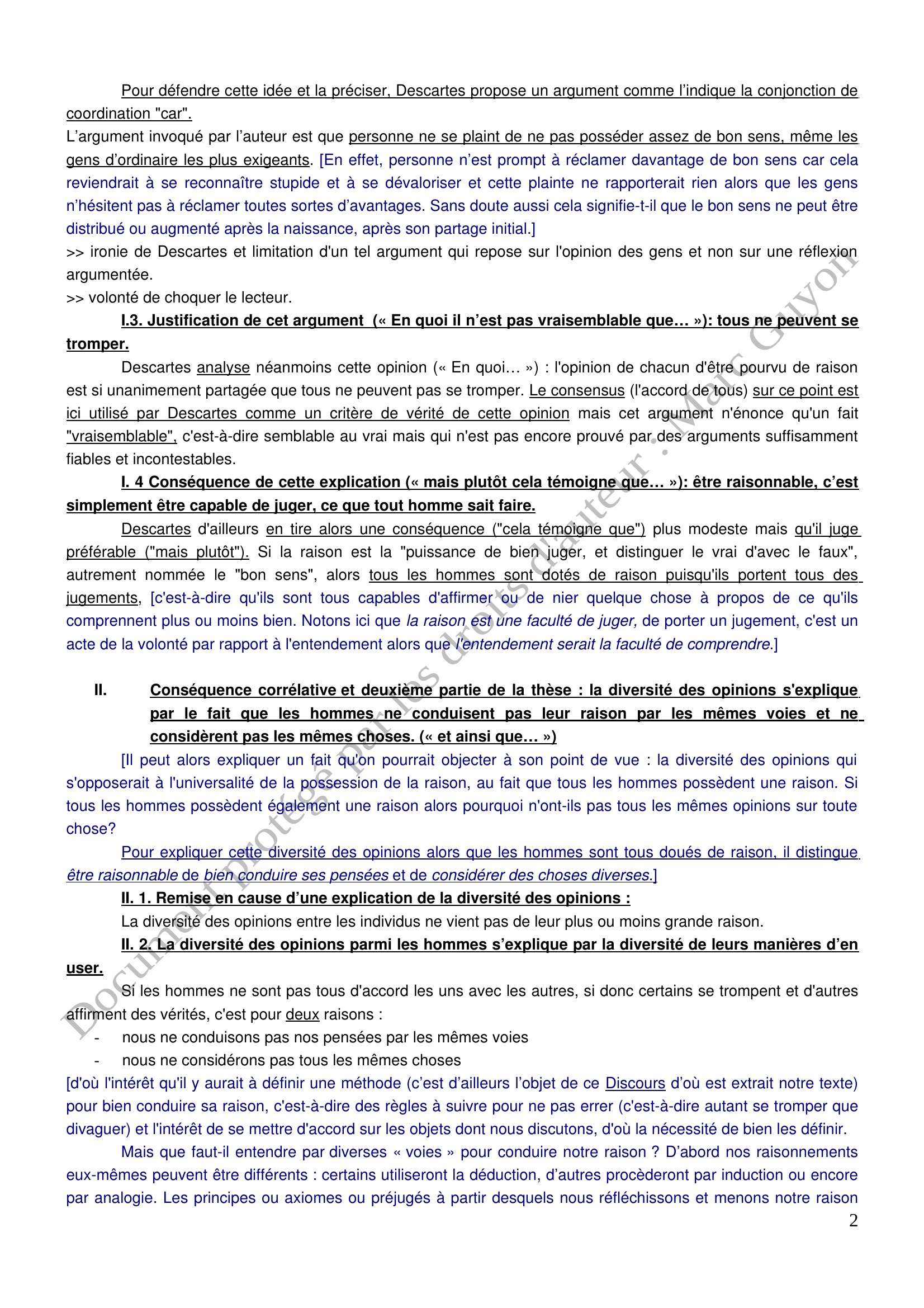 Prévisualisation du document Corrigé du devoir sur le texte de Descartes, extrait du début du Discours de la Méthode