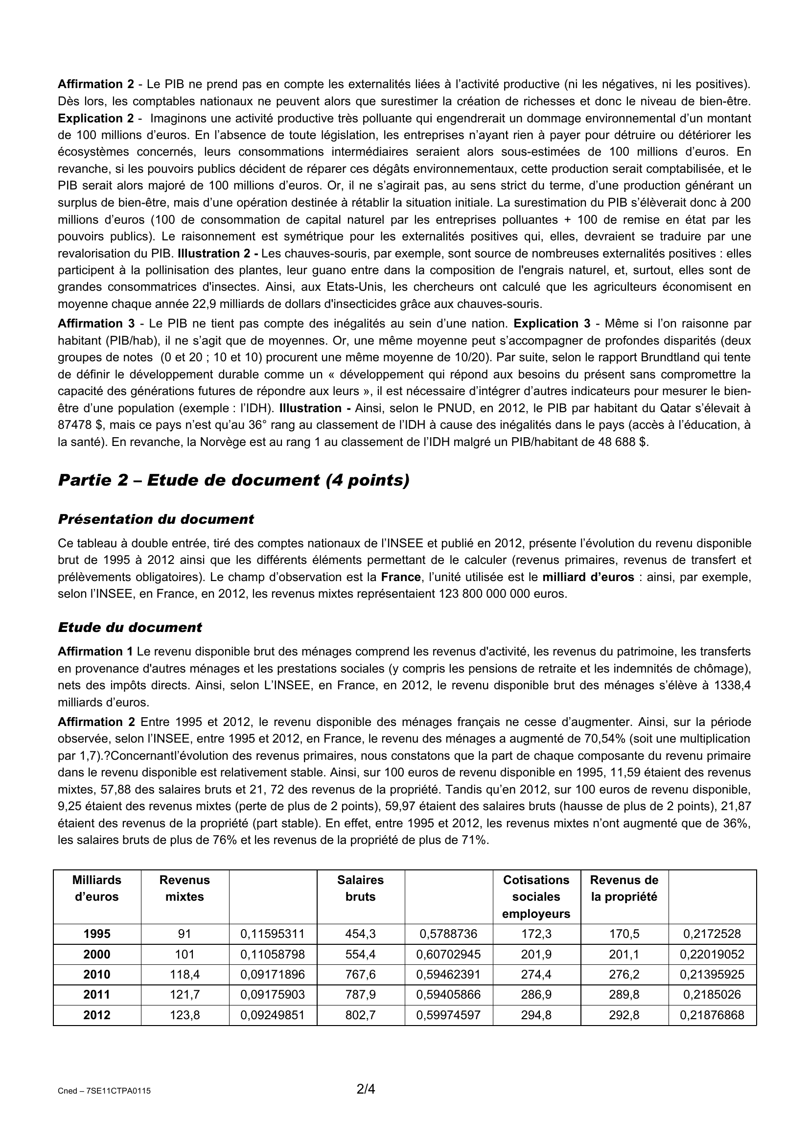 Prévisualisation du document CORRIGE TYPE Matière : Devoir n° : SE11 01