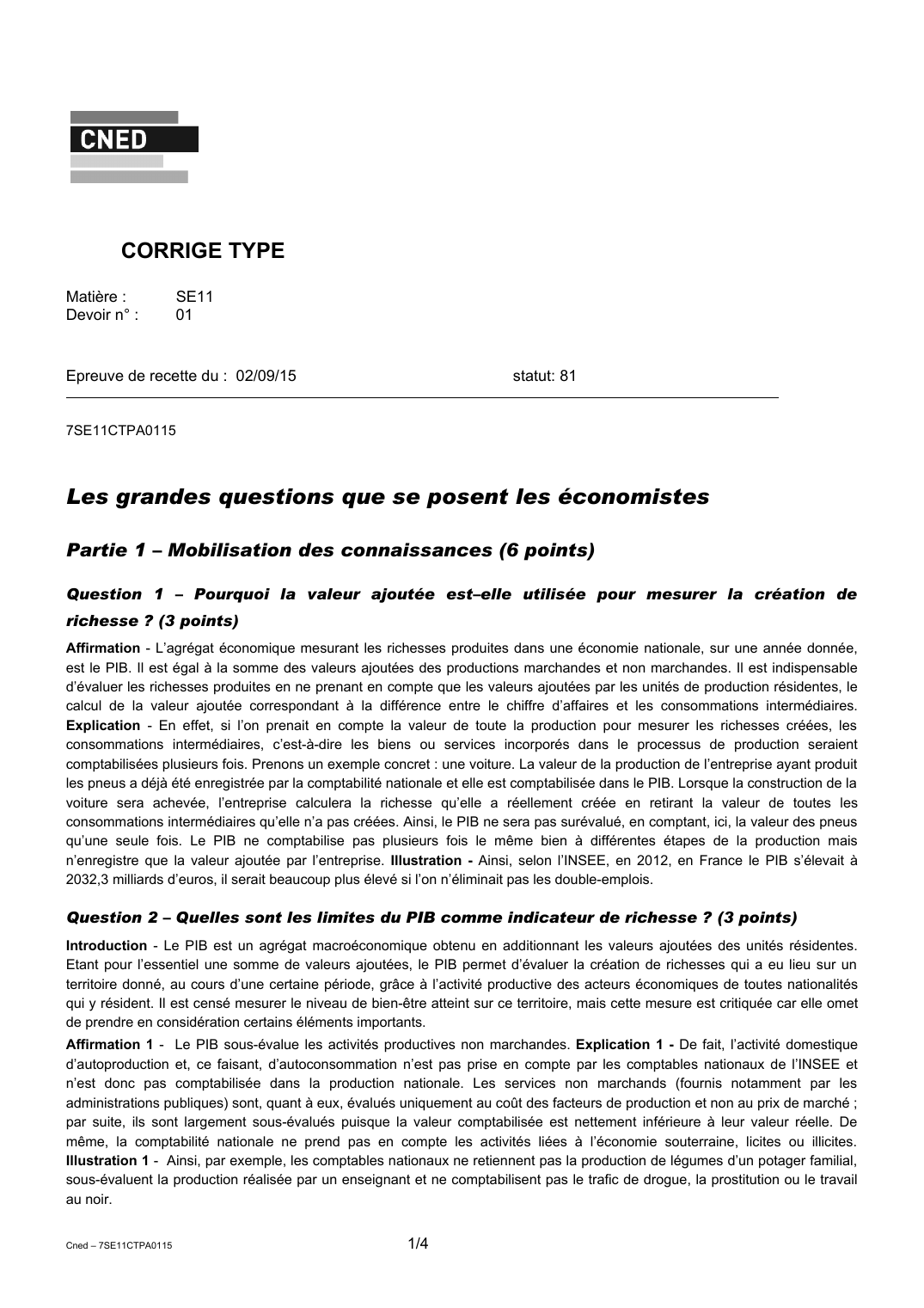 Prévisualisation du document CORRIGE TYPEMatière :Devoir n° :SE1101