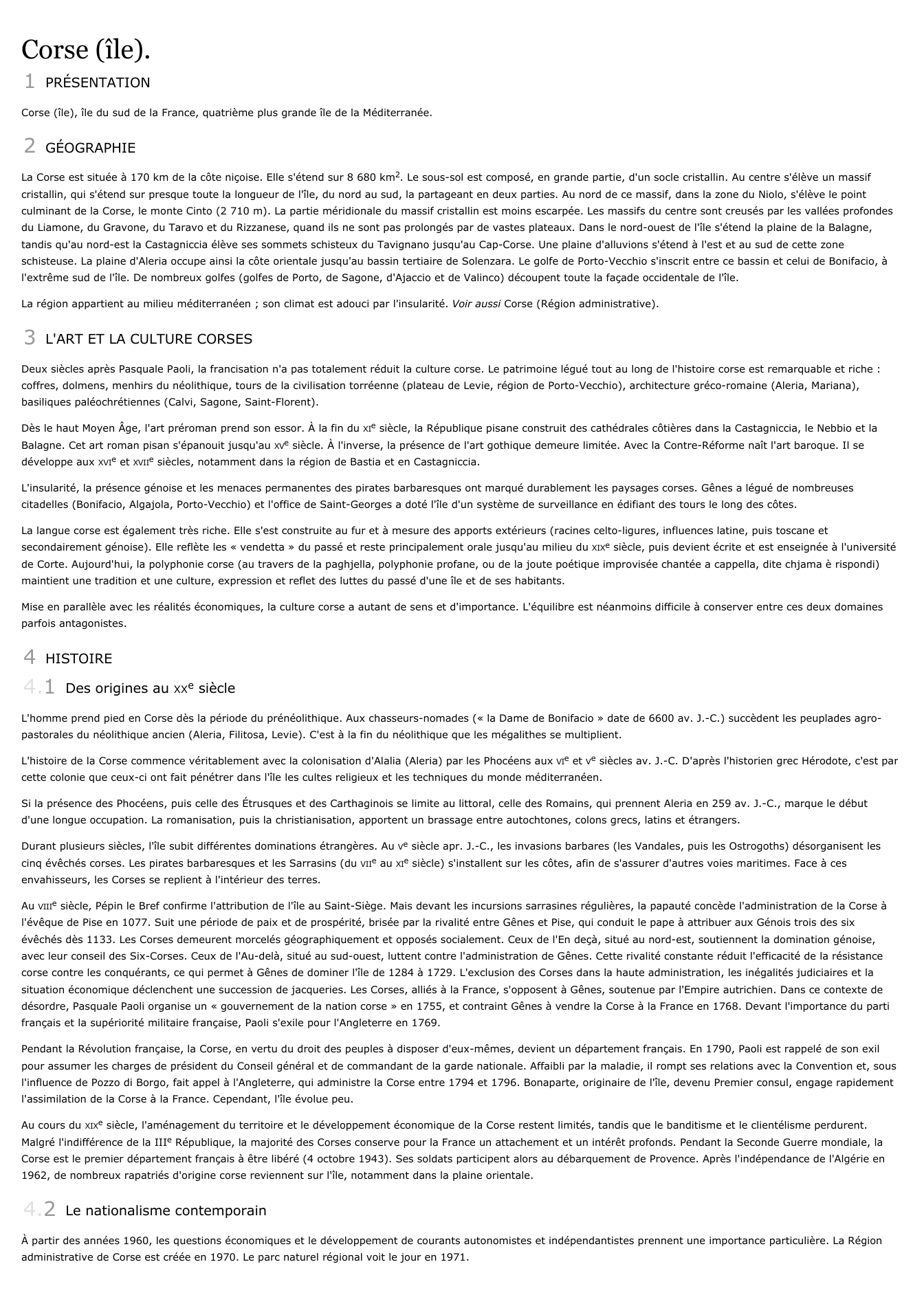 Prévisualisation du document Corse (île).