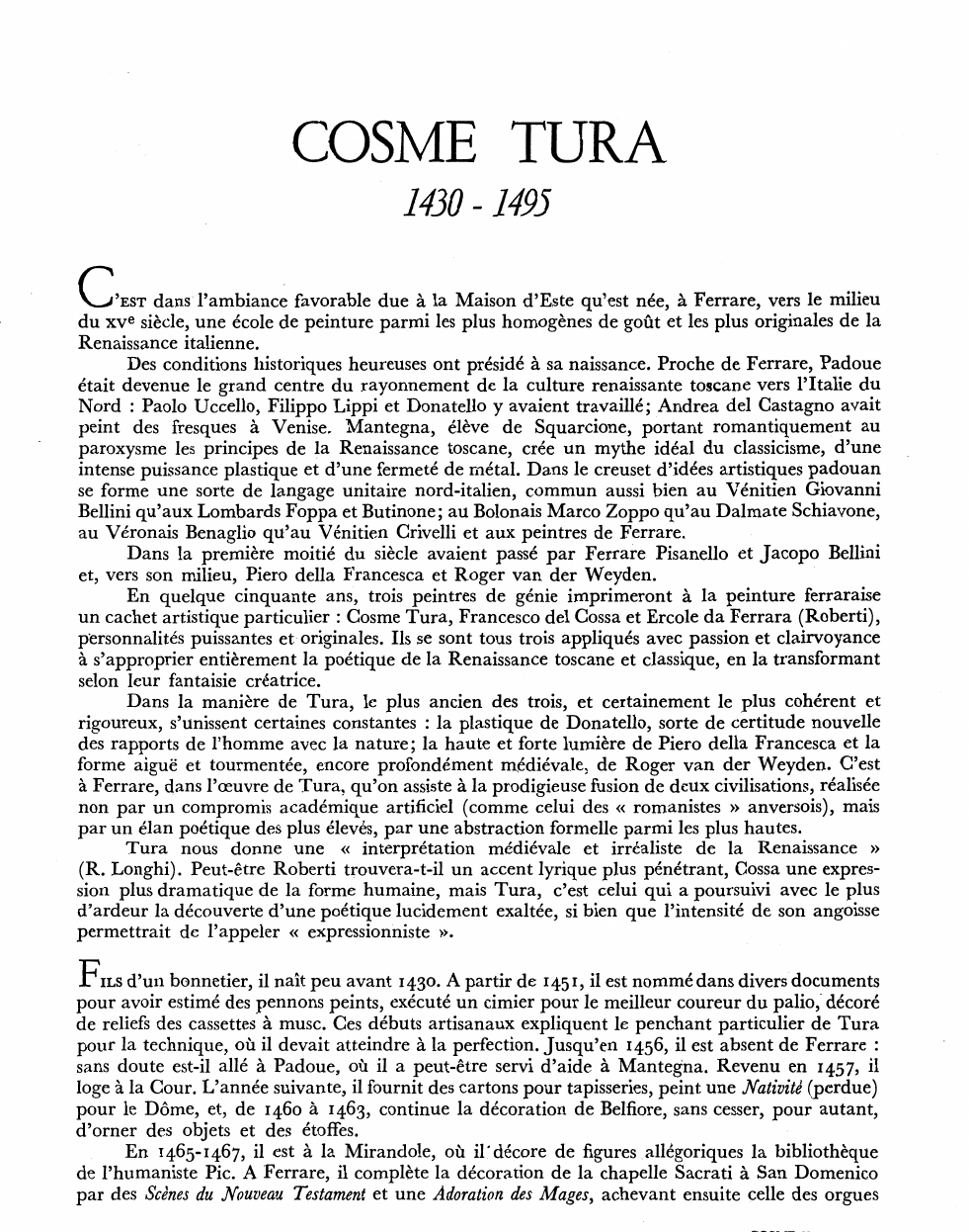 Prévisualisation du document COSME TURA