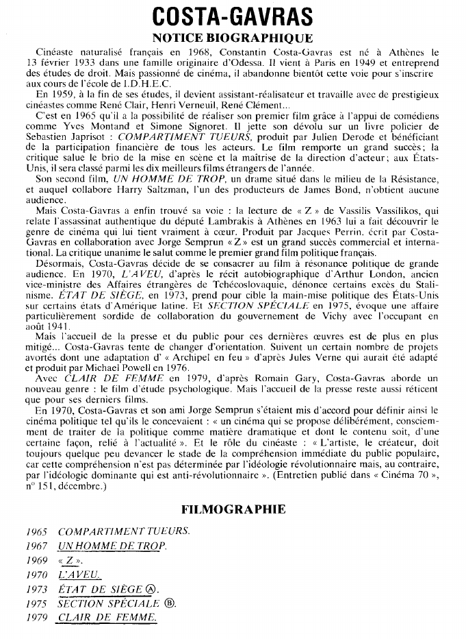 Prévisualisation du document COSTA-GAVRAS