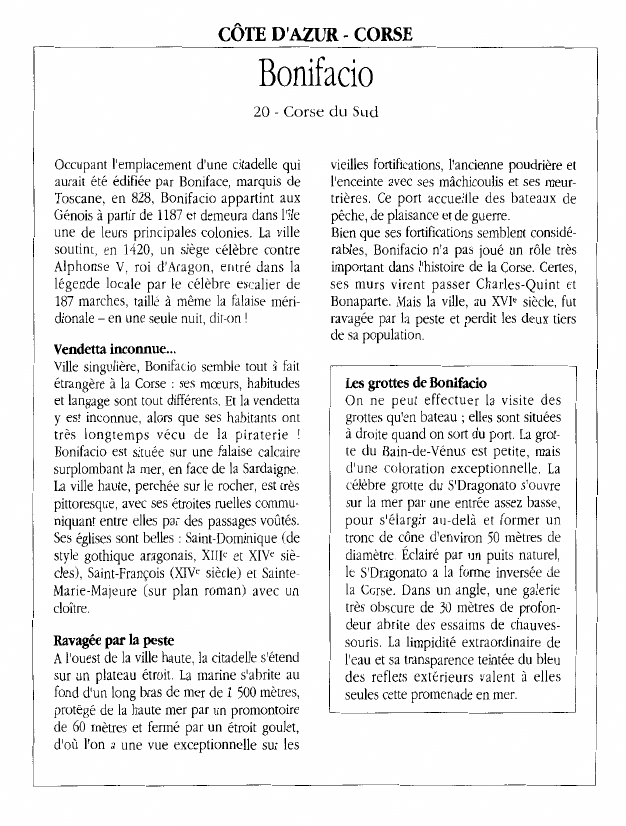 Prévisualisation du document CÔTE D'AZUR - CORSEBonifacio.