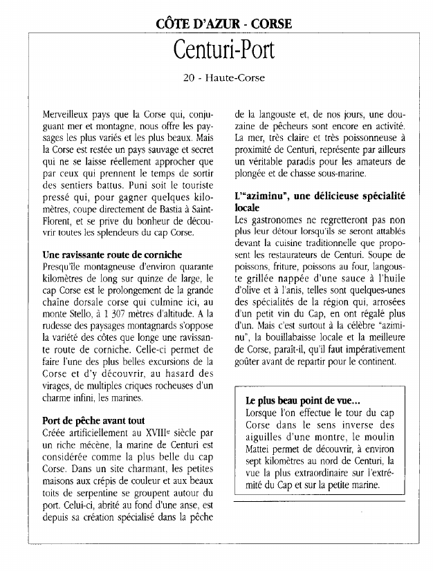 Prévisualisation du document CÔTE D'AZUR - CORSECenturi-Port.